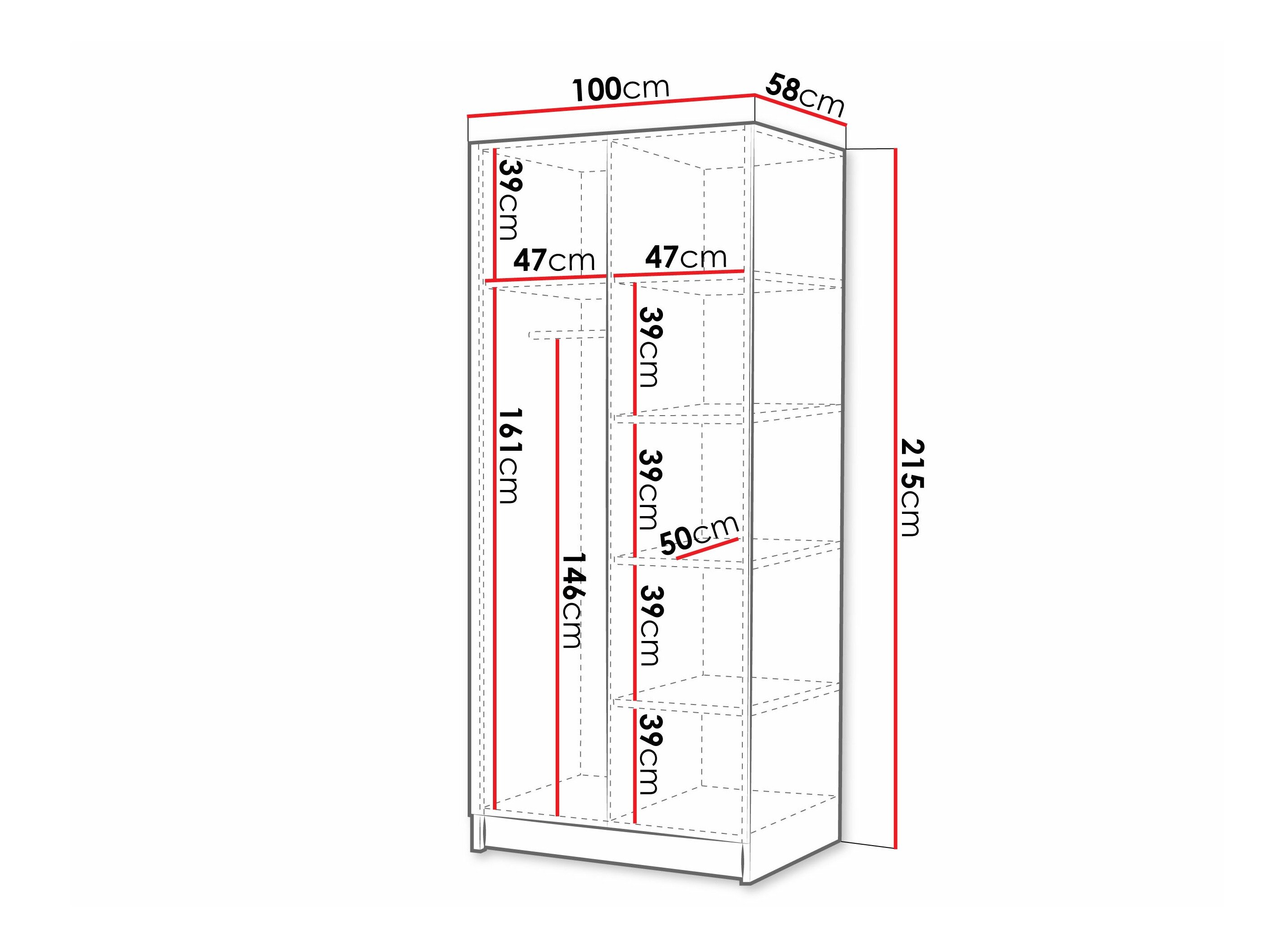 Garderobeskab Closico 194 (Sort)