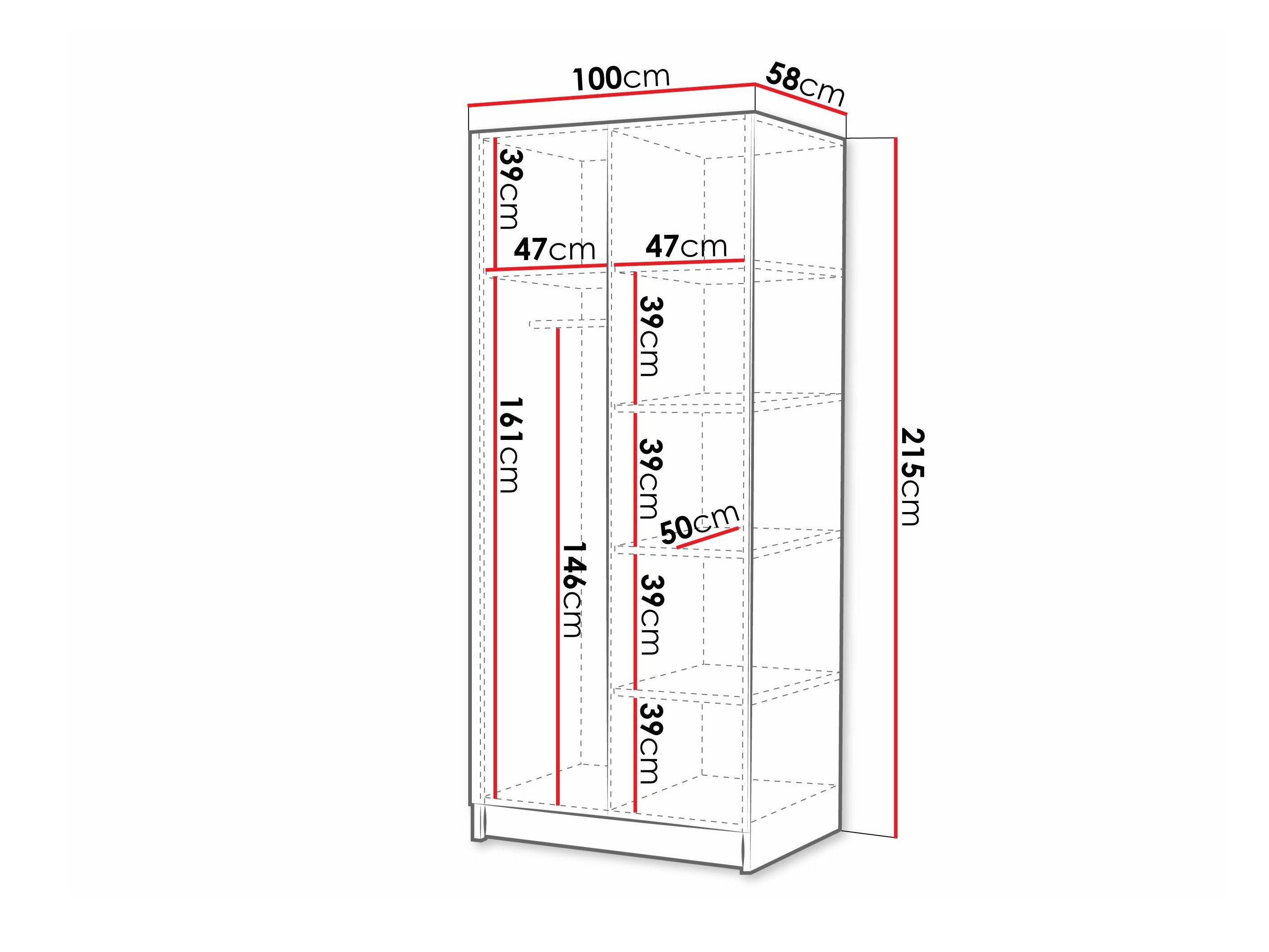 Garderobeskab Closico Staton I (Kashmir + Gylden)