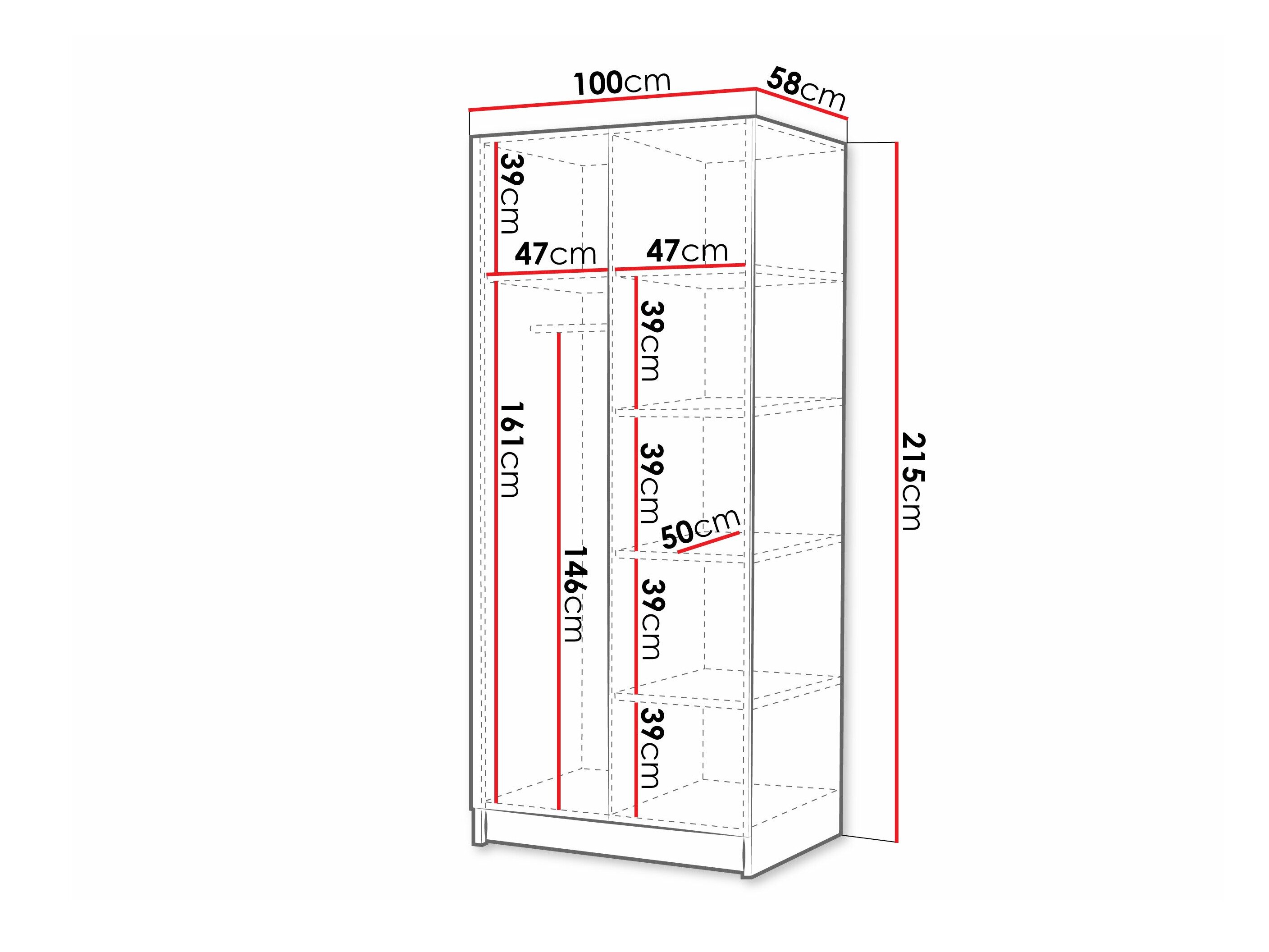 Garderobeskab Closico Staton I (Kashmir + Sort)