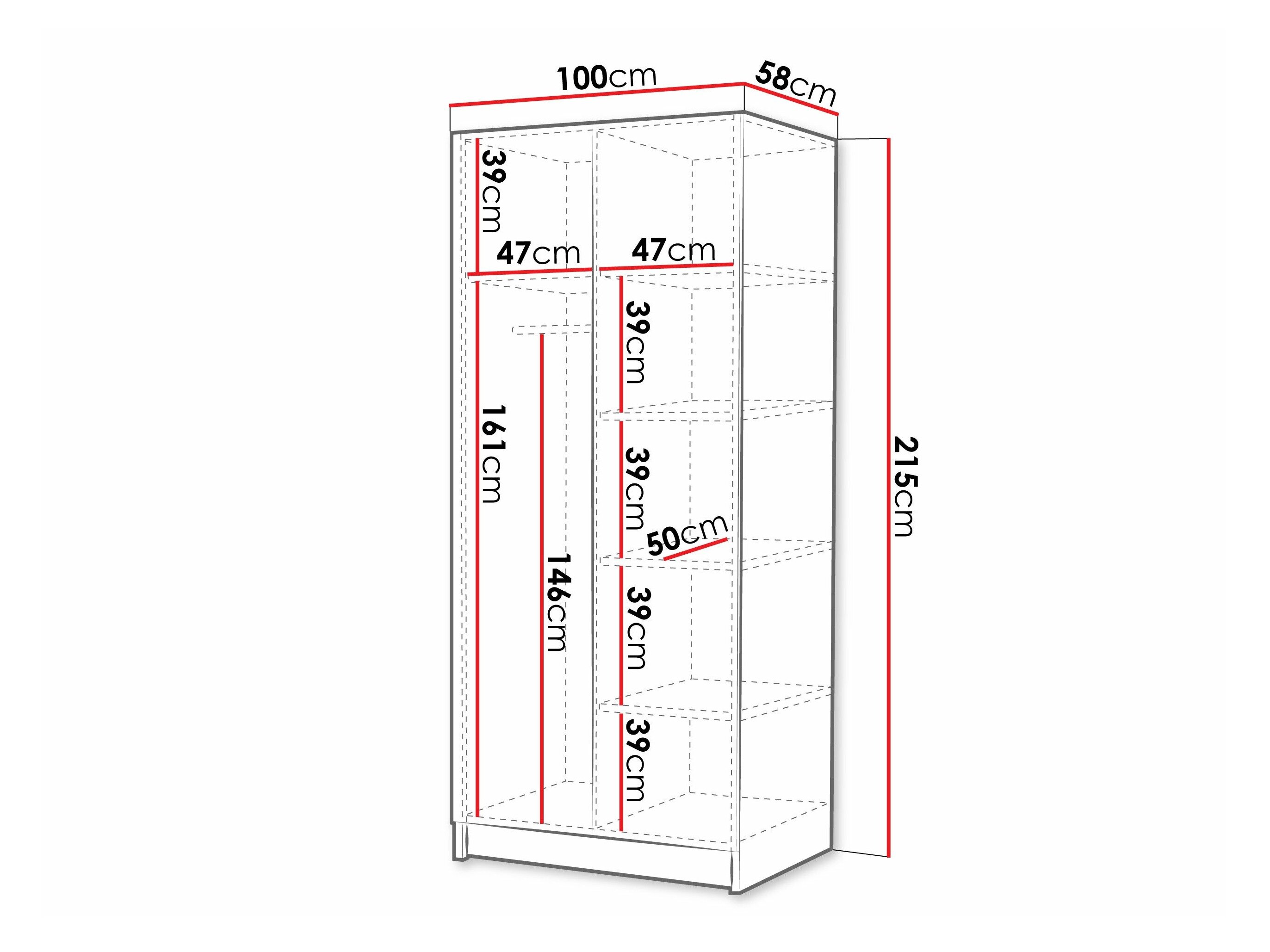 Garderobeskab Closico Staton I (Lightræ + Gylden)