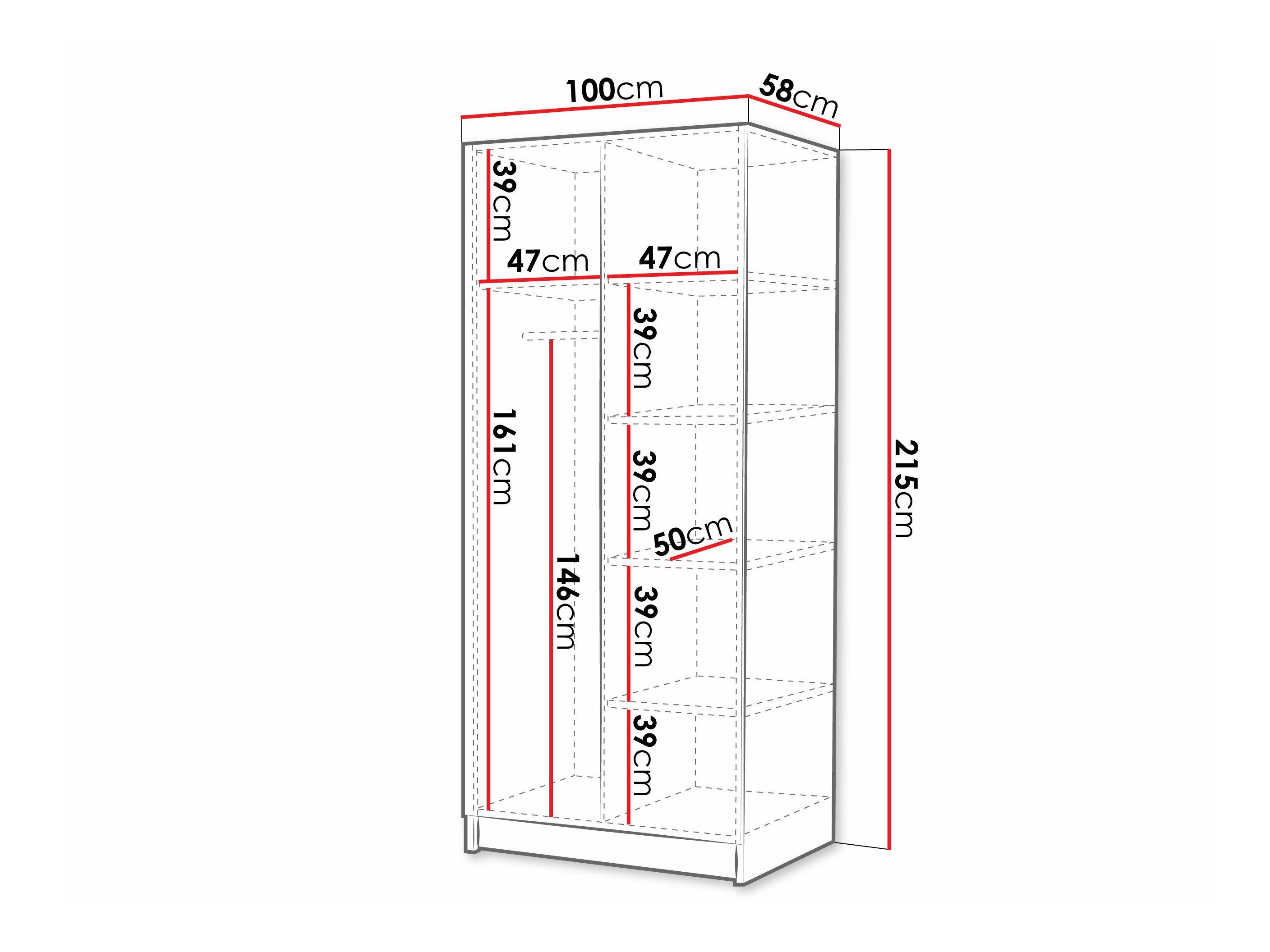 Garderobeskab Closico Staton I (Sort)