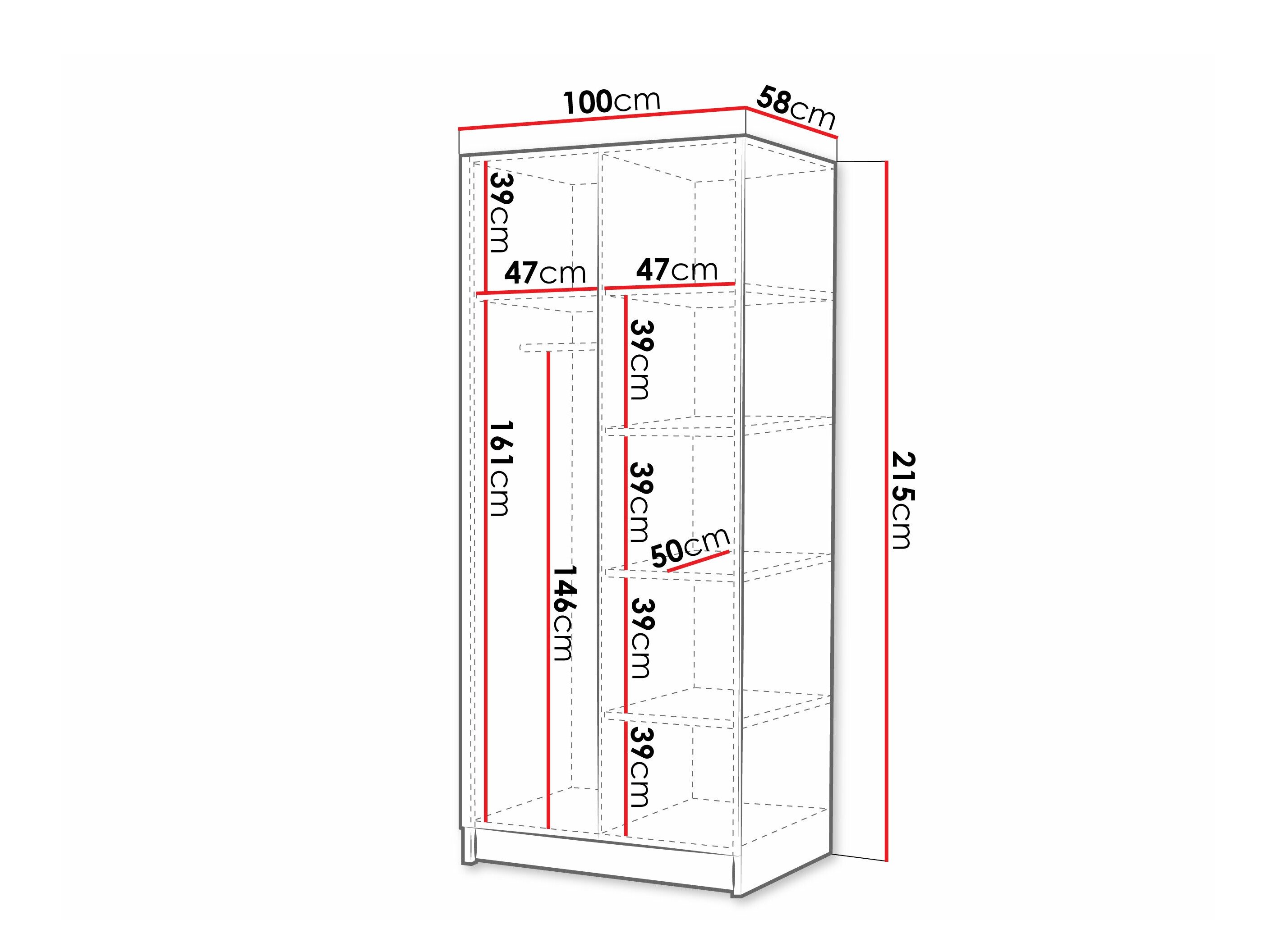 Garderobeskab Closico Staton II (Lyst træ + Gylden)