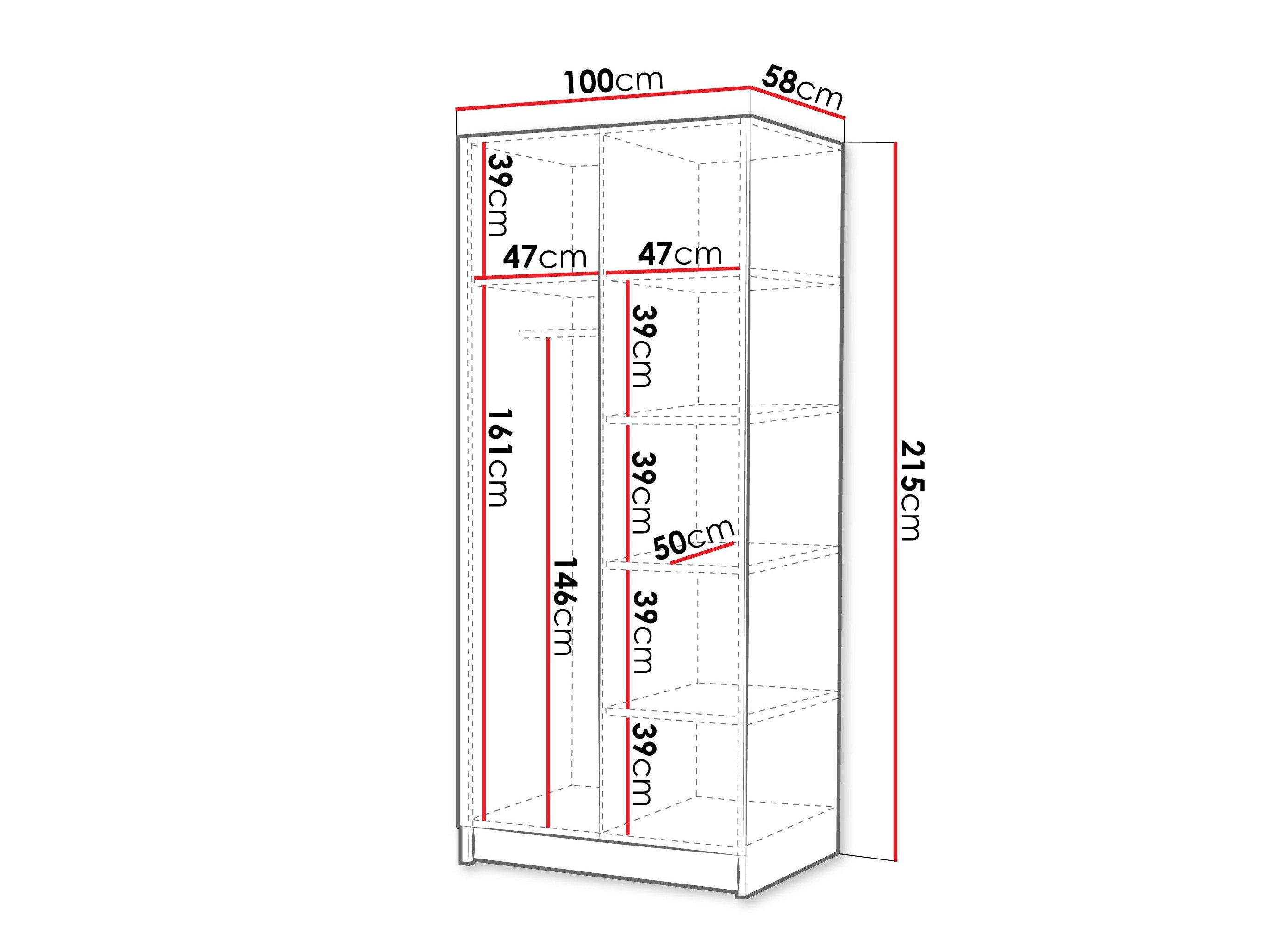 Garderobeskab Closico Staton II (Valnød + Gylden)