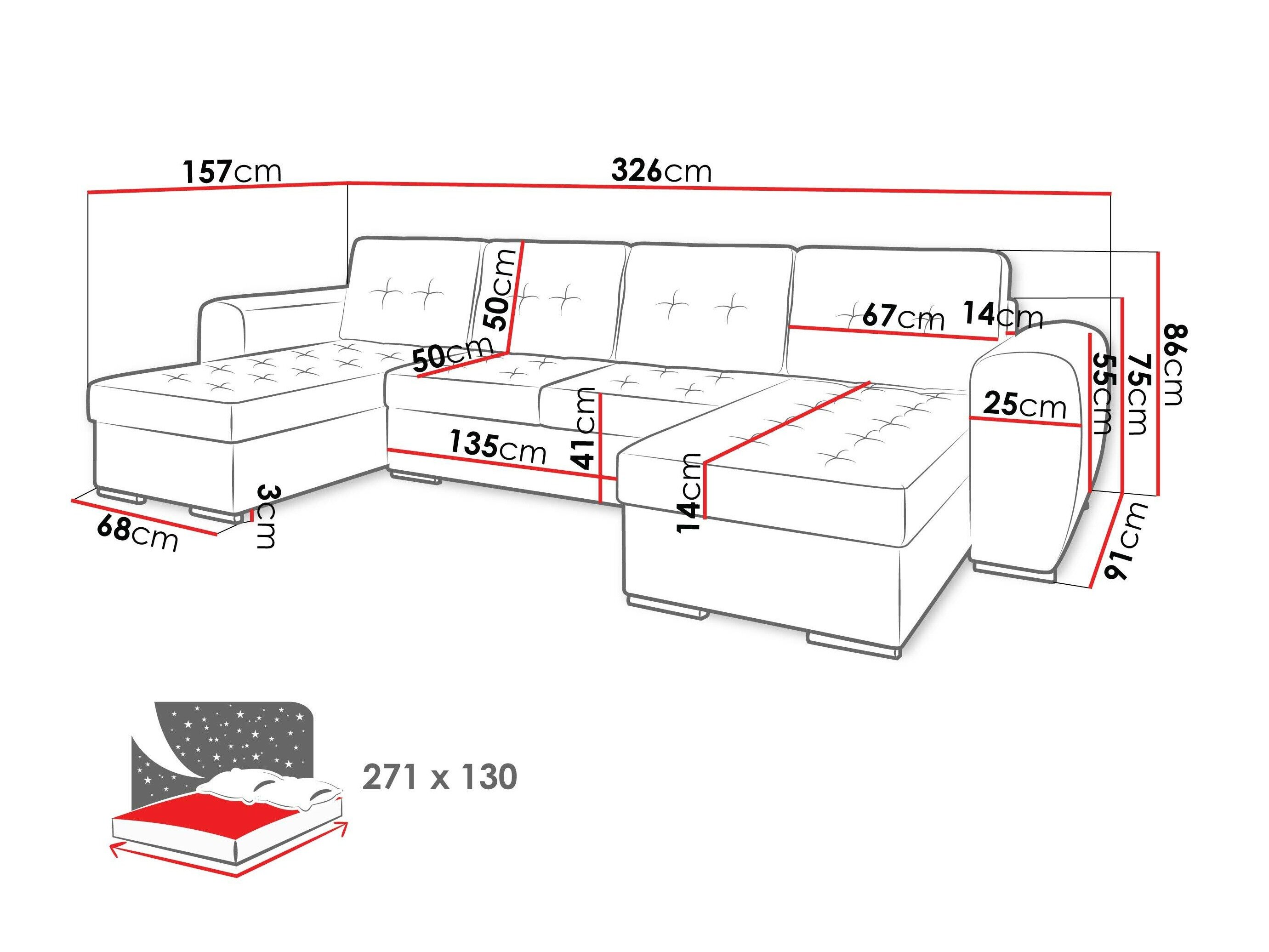 Hjørnesofa Arvada 117 (Monolith 29)