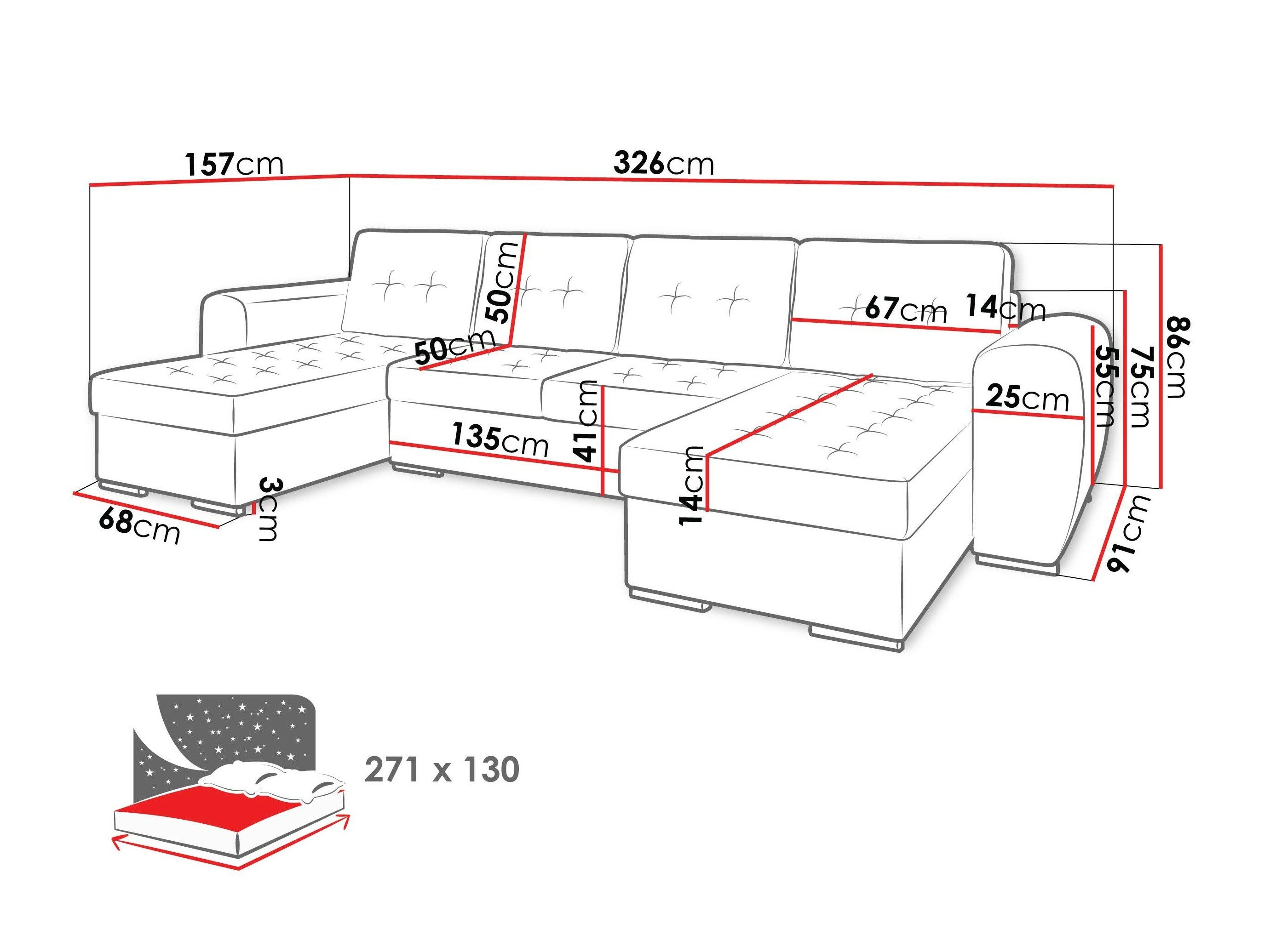Hjørnesofa Arvada 117 (Monolith 77)