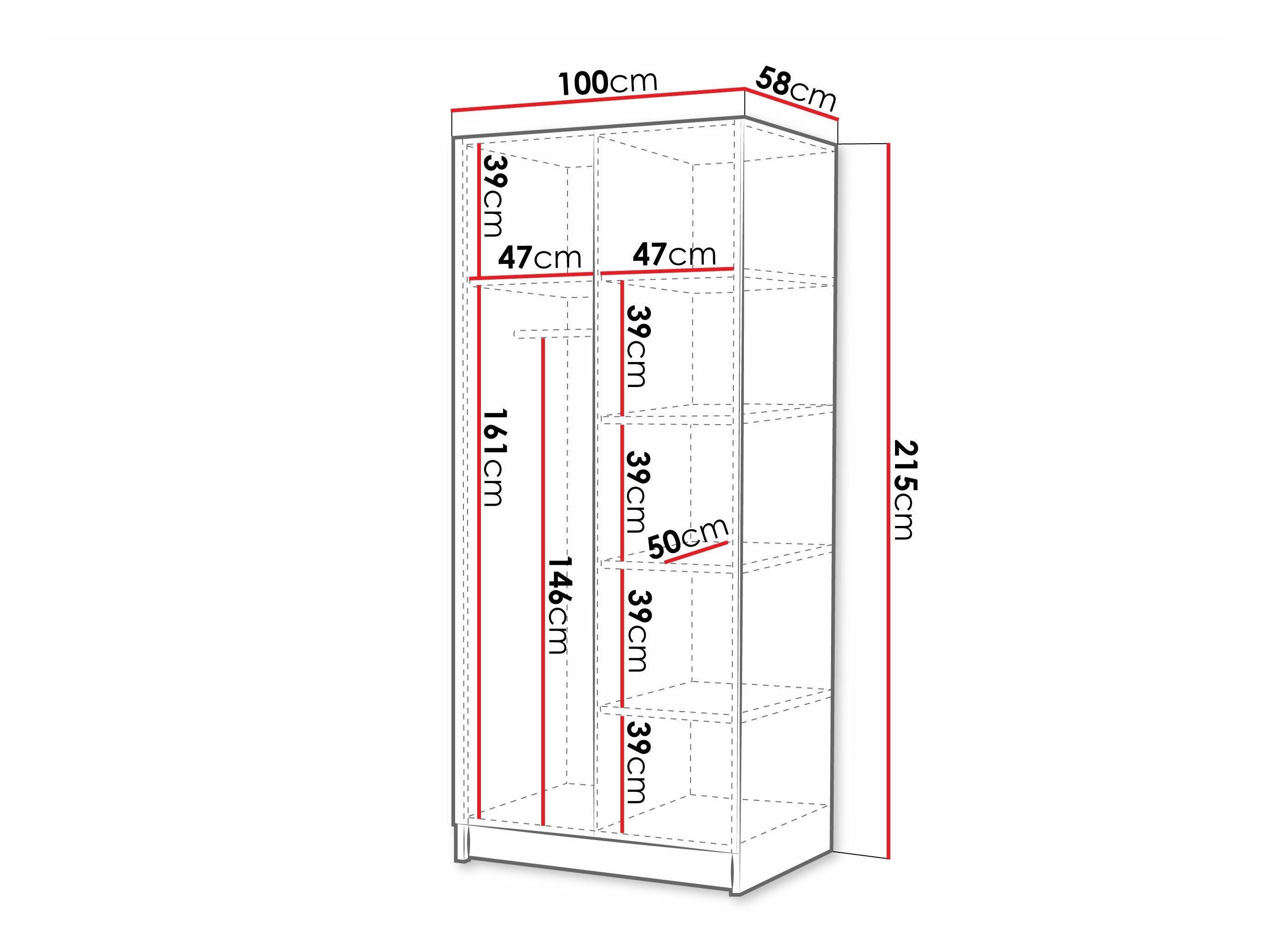 Garderobeskab Closico 193 (Kashmir + Gylden)