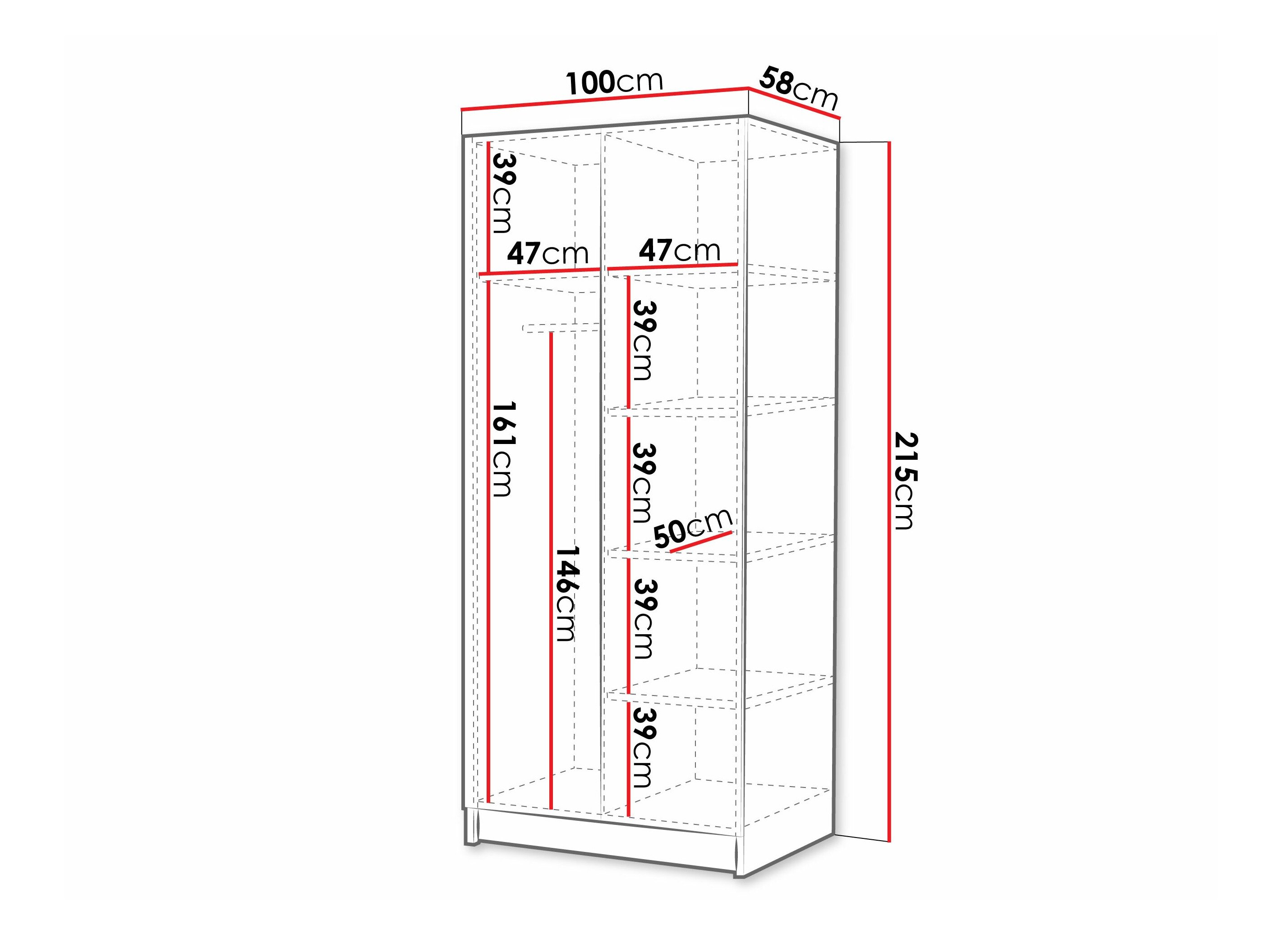 Garderobeskab Closico 193 (Sort)