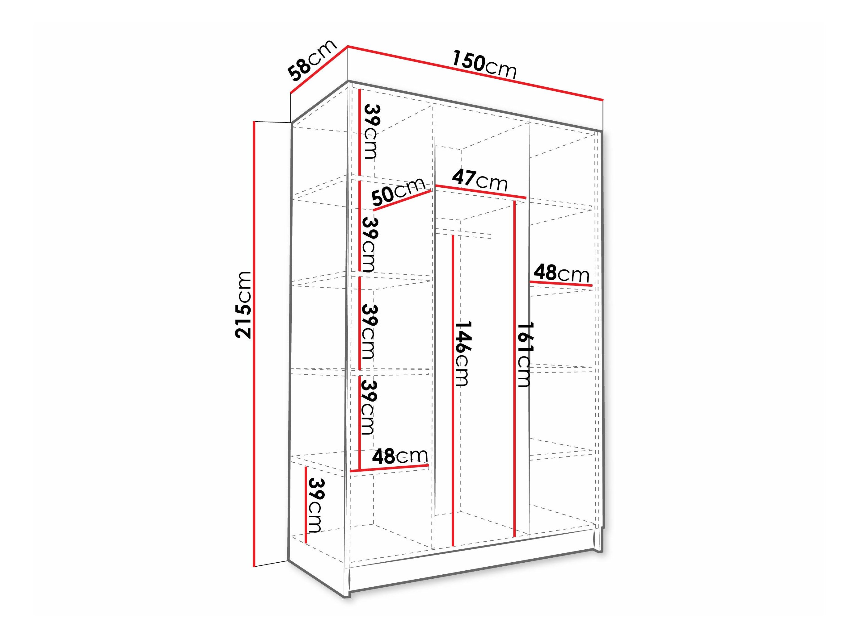 Garderobeskab Closico 197 (Sort)
