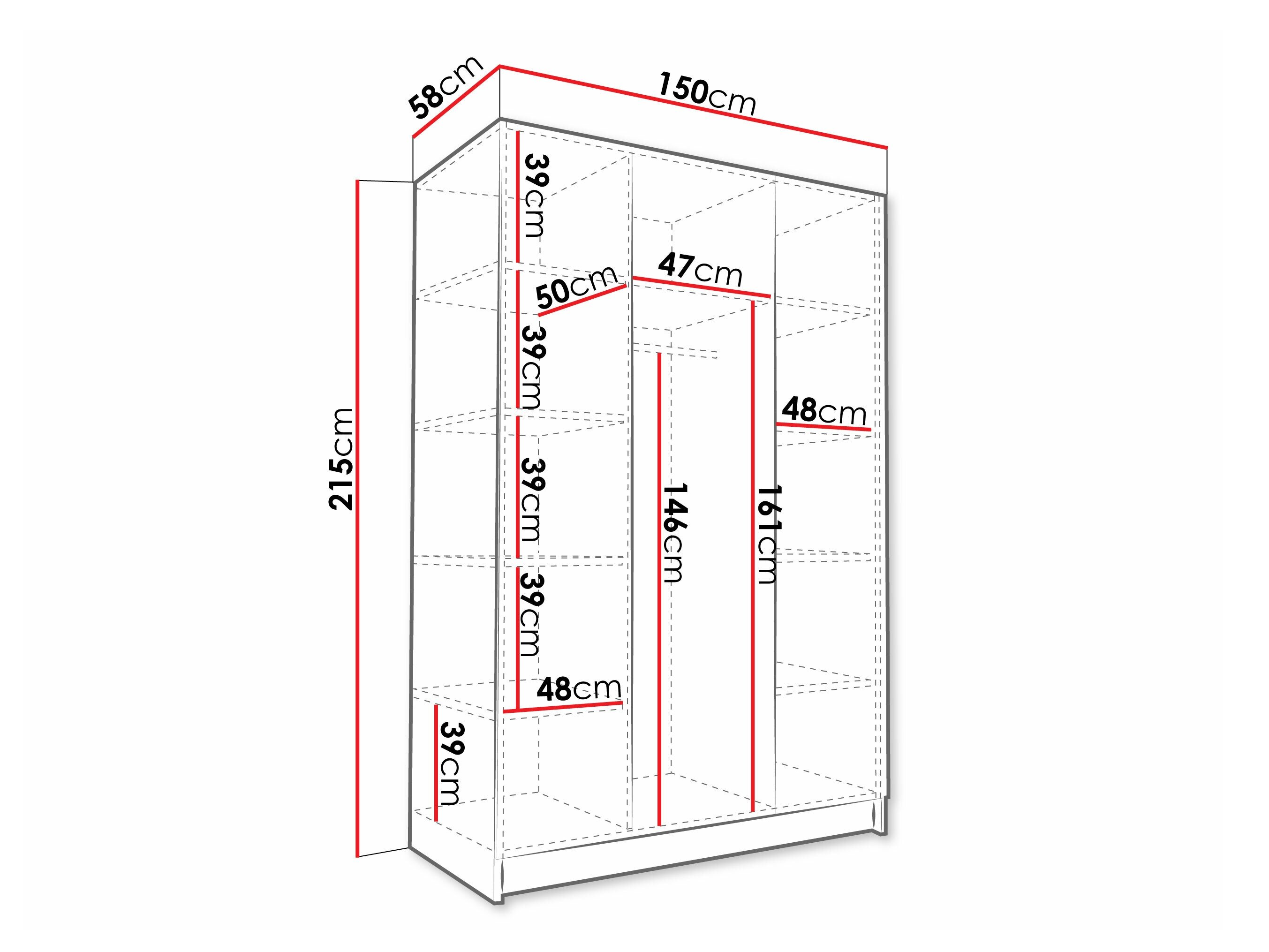 Garderobeskab Closico 198 (Sort + Gylden)