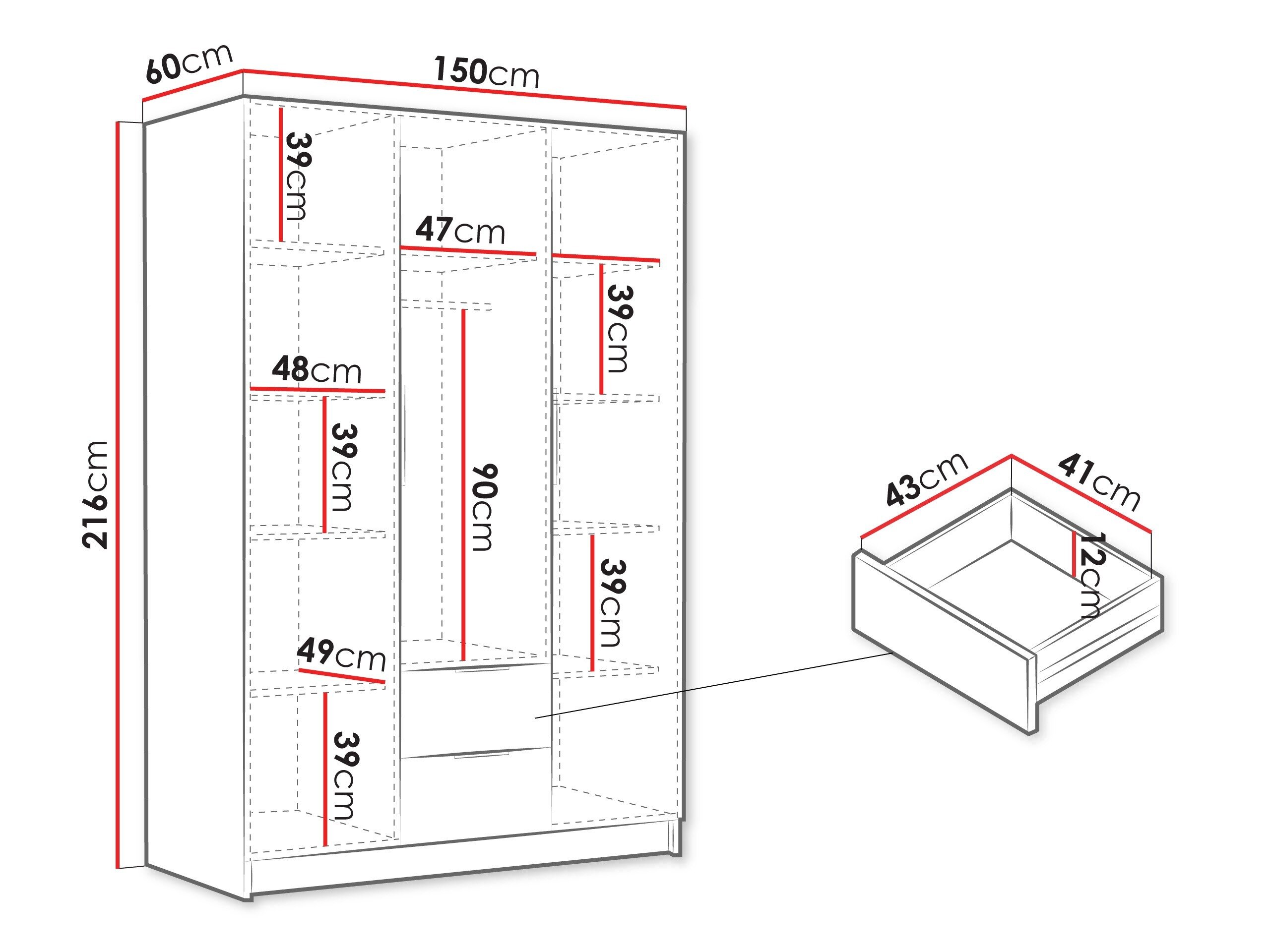 Garderobeskab Closico 200 (Valnød)