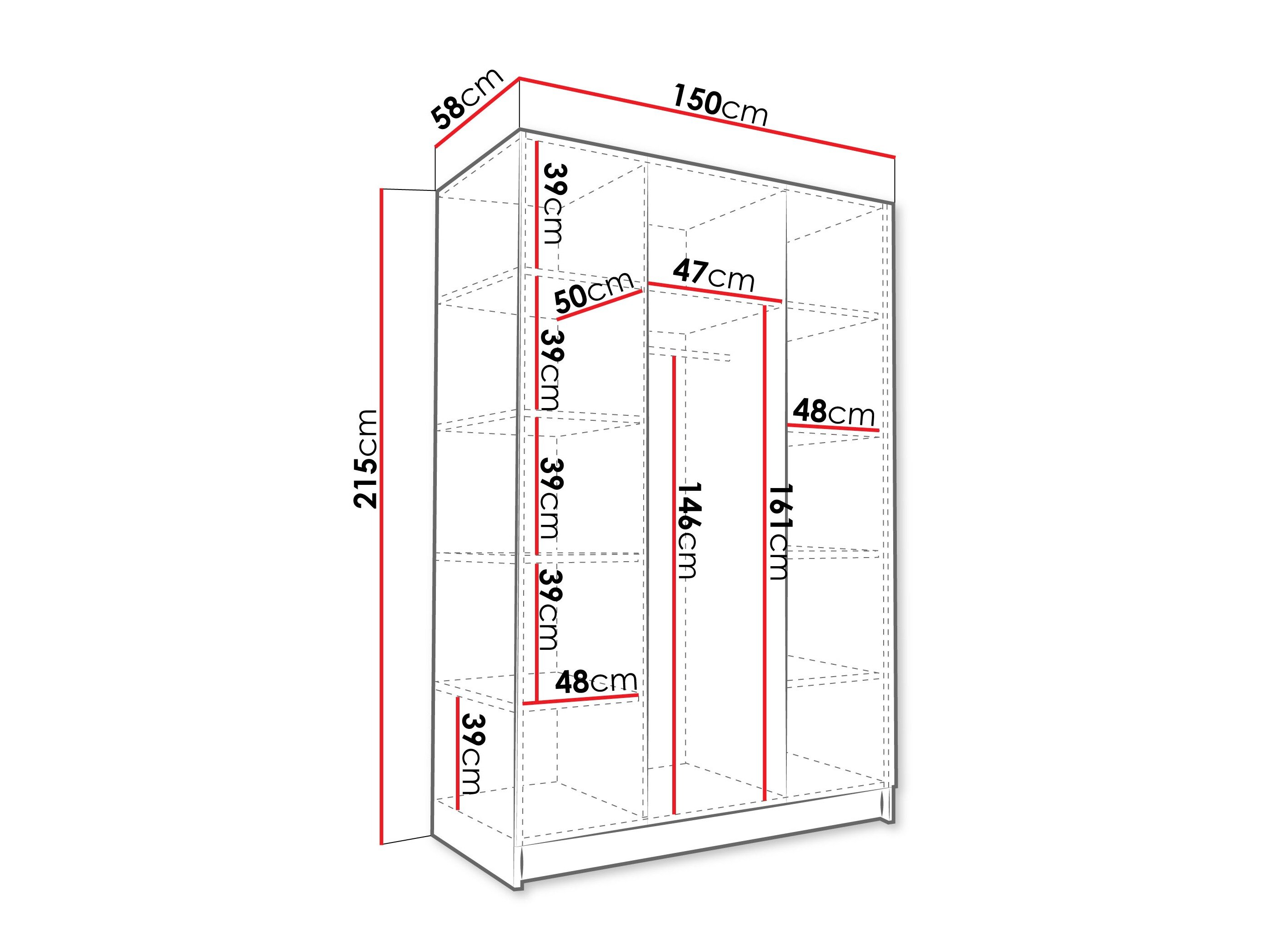 Garderobeskab Closico Decoron I (Valnød + Gylden)