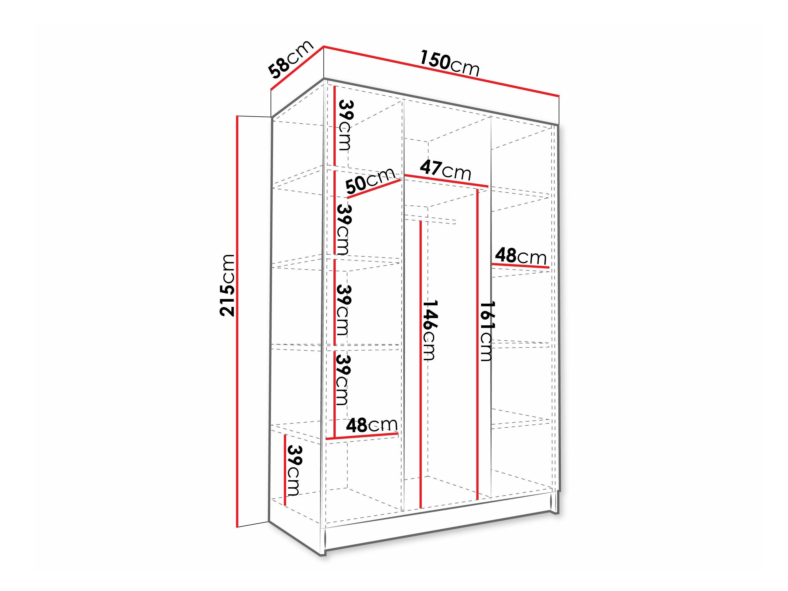 Garderobeskab Closico Decoron II (Lyst træ + Gylden)