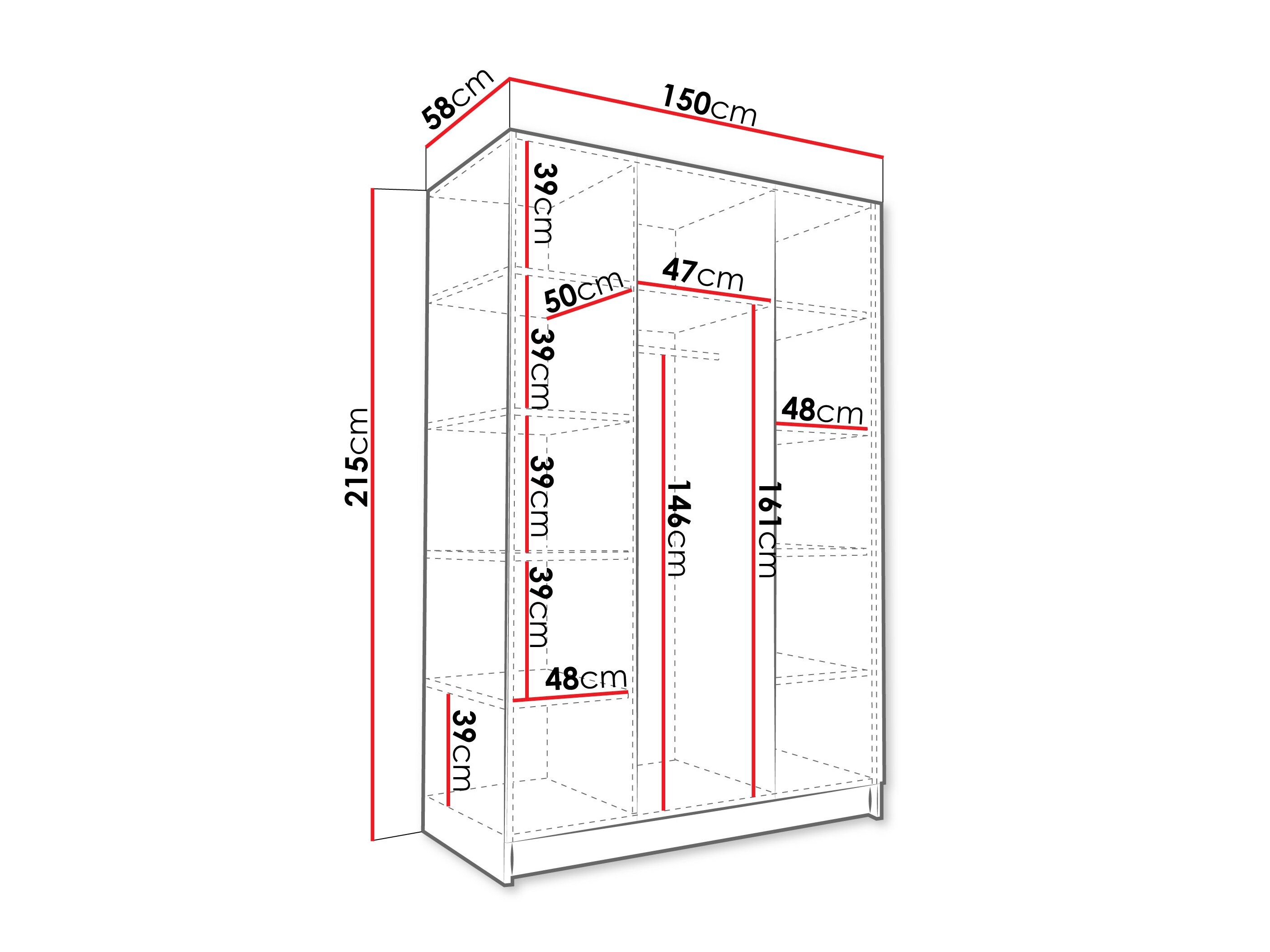 Garderobeskab Closico Decoron II (Valnød + Gylden)