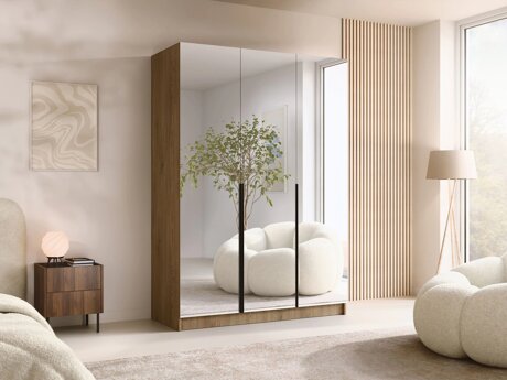 Garderobeskab Closico Decoron III (Lyst træ + Sort)