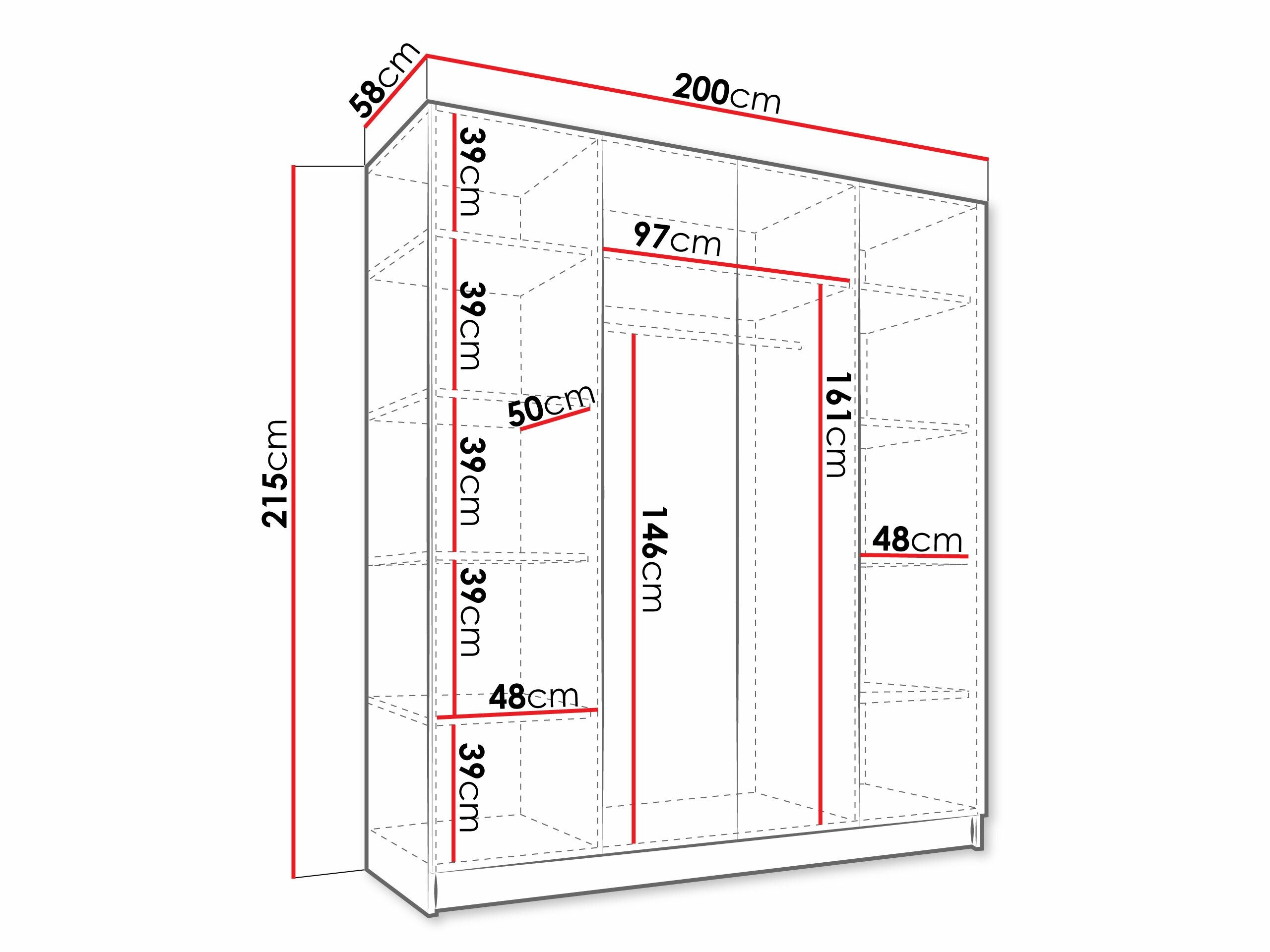 Garderobeskab Closico Navor II (Sort)