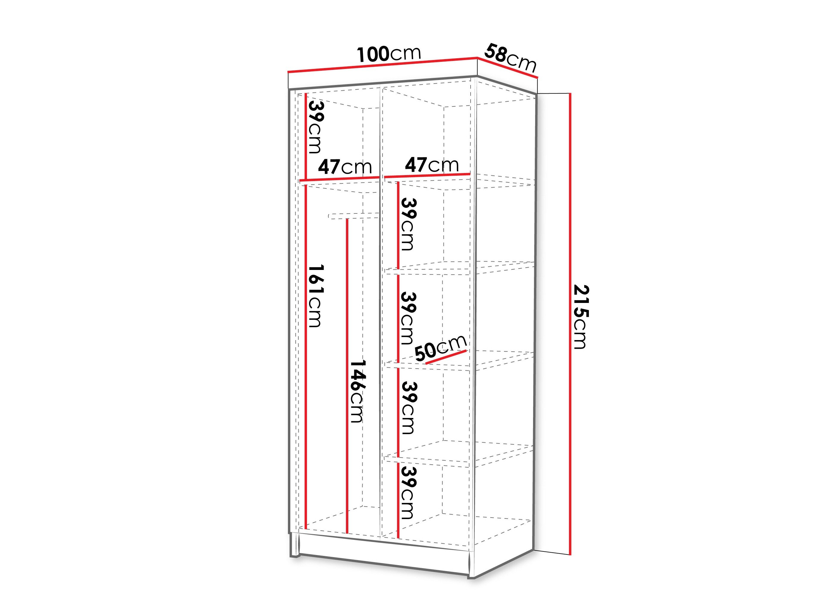 Garderobeskab Closico Staton III (Valnød + Gylden)