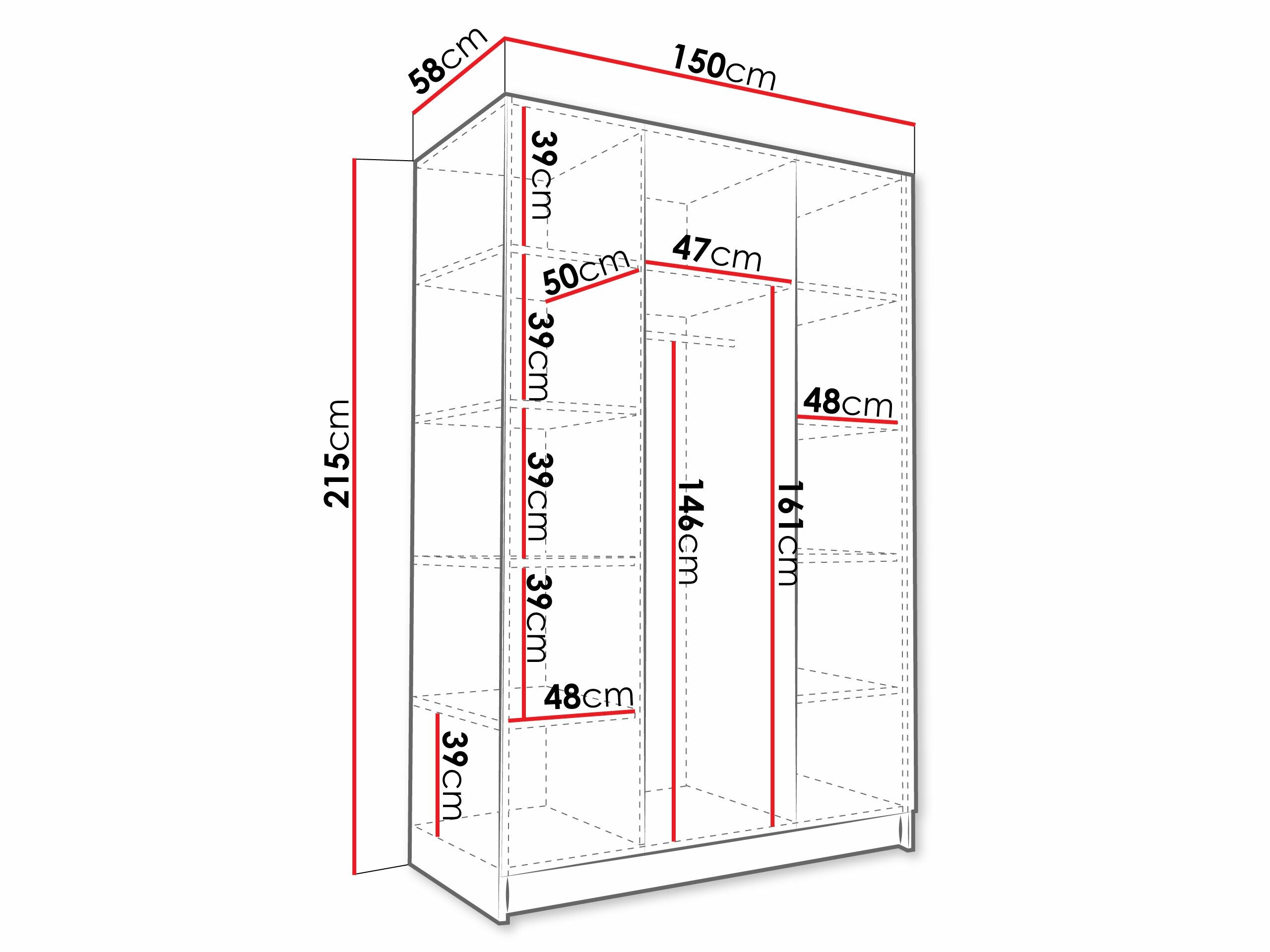 Kledingkast Closico Decoron III (Zwart)
