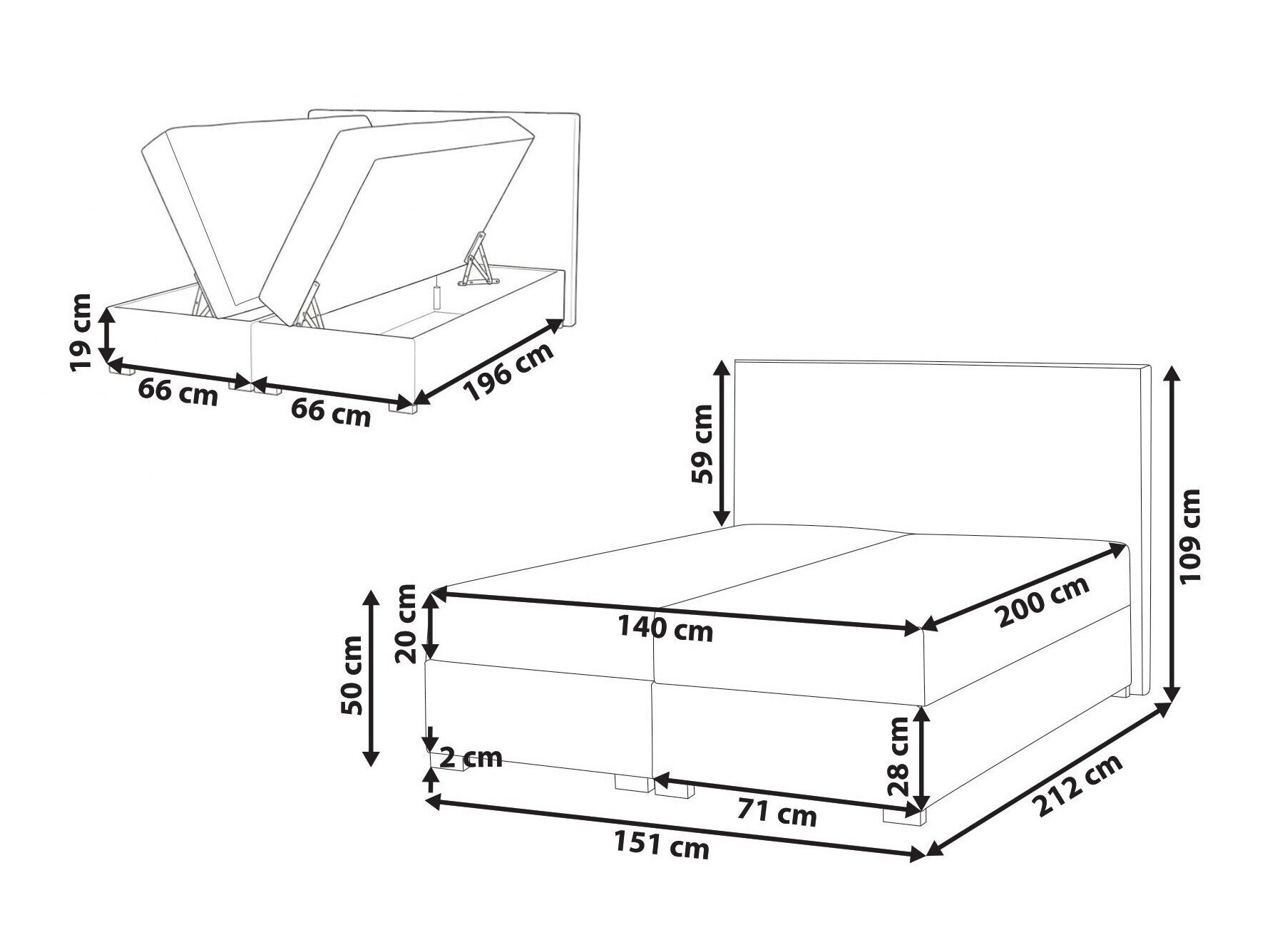 Boxspring postelja Berwyn 3174 (Taupe)
