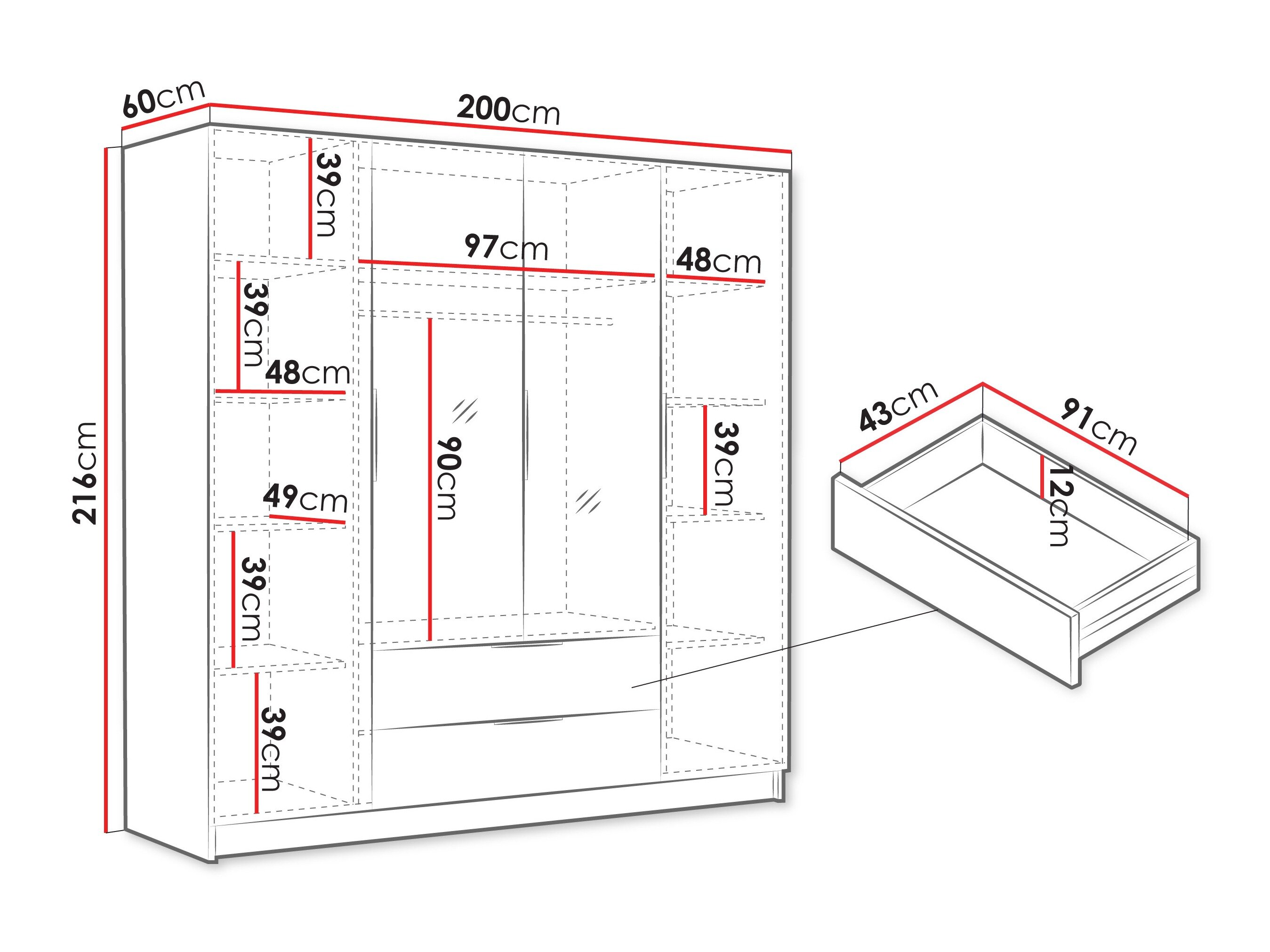 Garderobeskab Closico 201 (Egetræ)