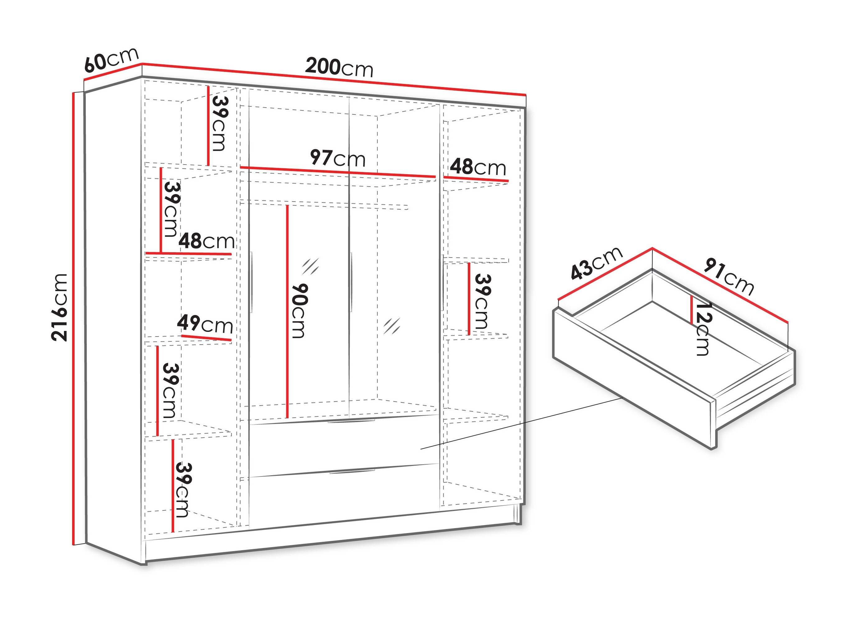 Garderobeskab Closico 201 (Kashmir)