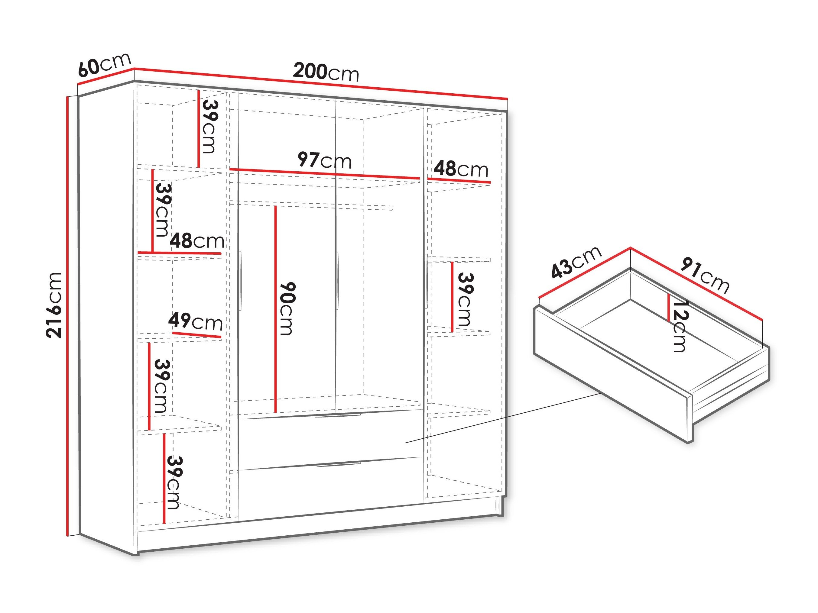 Garderobeskab Closico 202 (Egetræ)