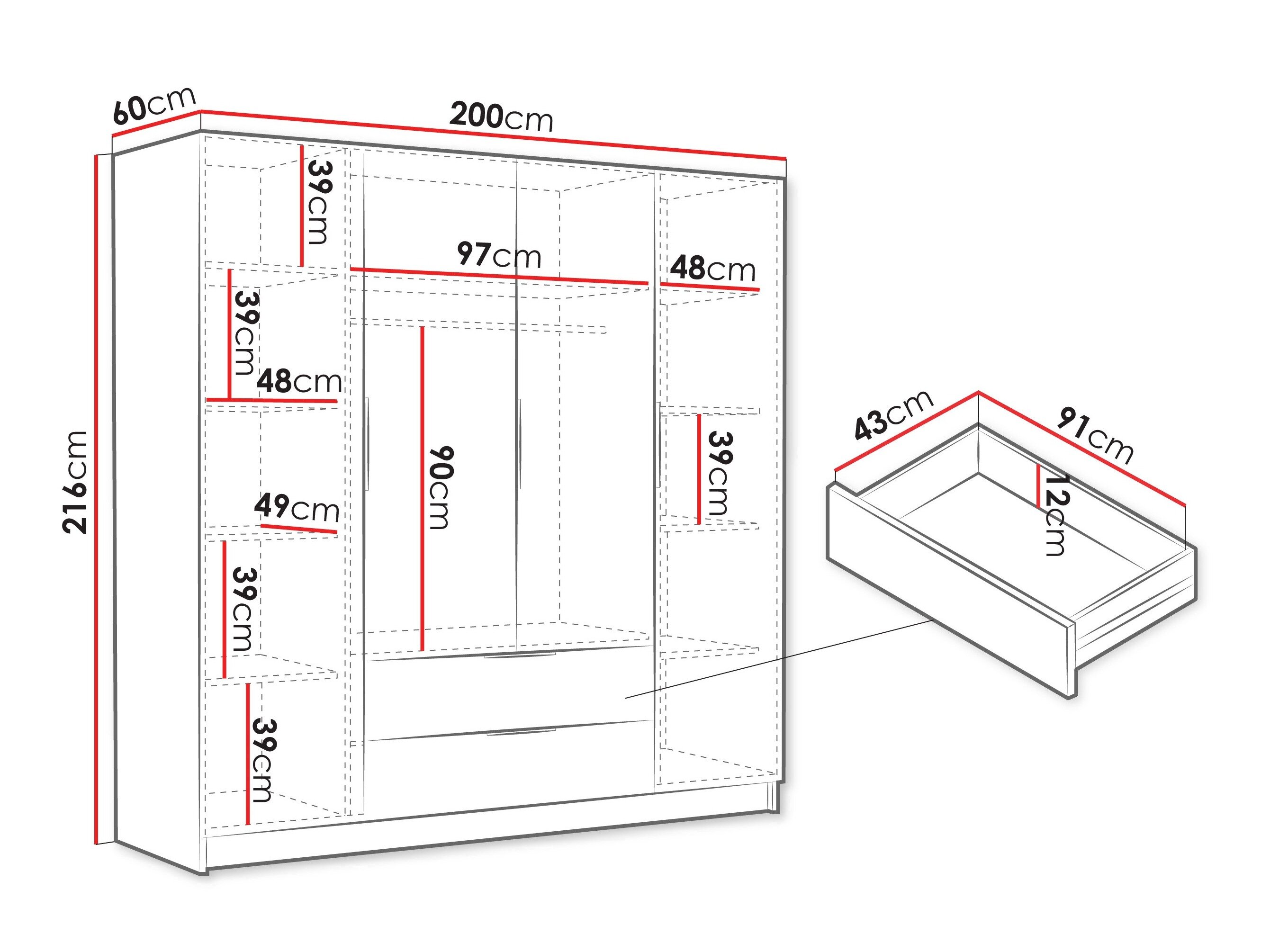 Garderobeskab Closico 202 (Hvid)
