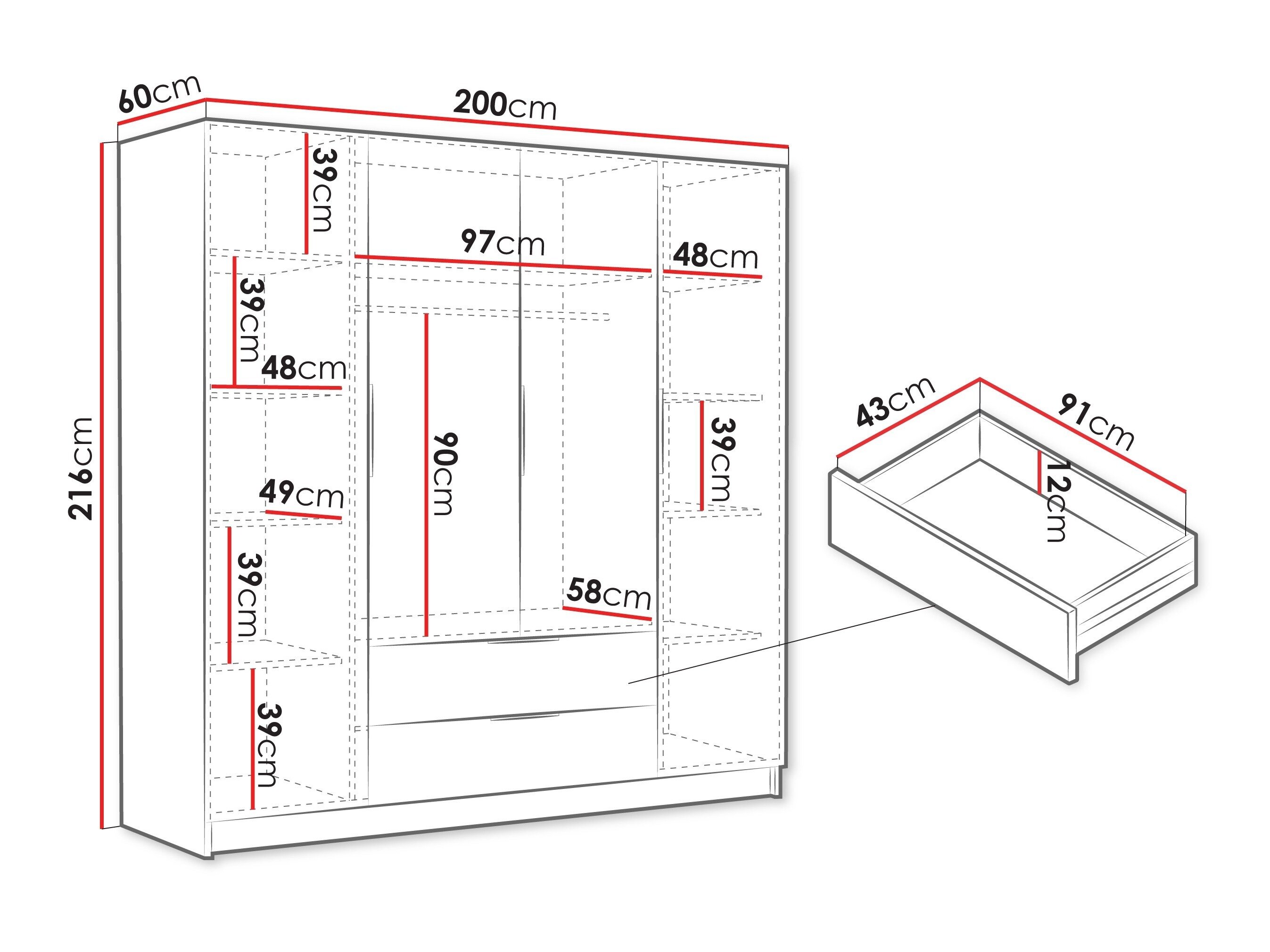 Garderobeskab Closico 202 (Valnød)