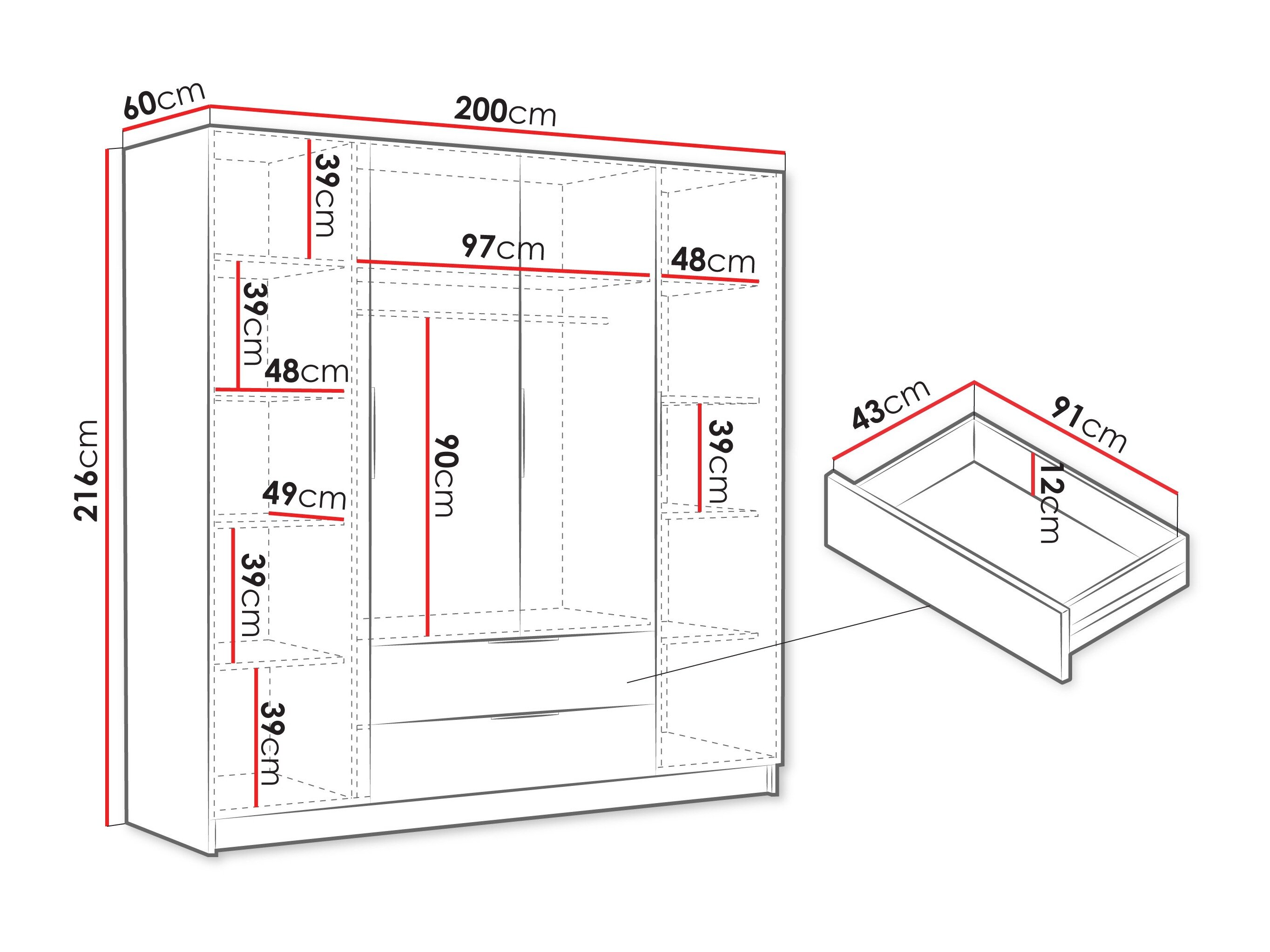 Garderobeskab Closico Cadron I (Kashmir)