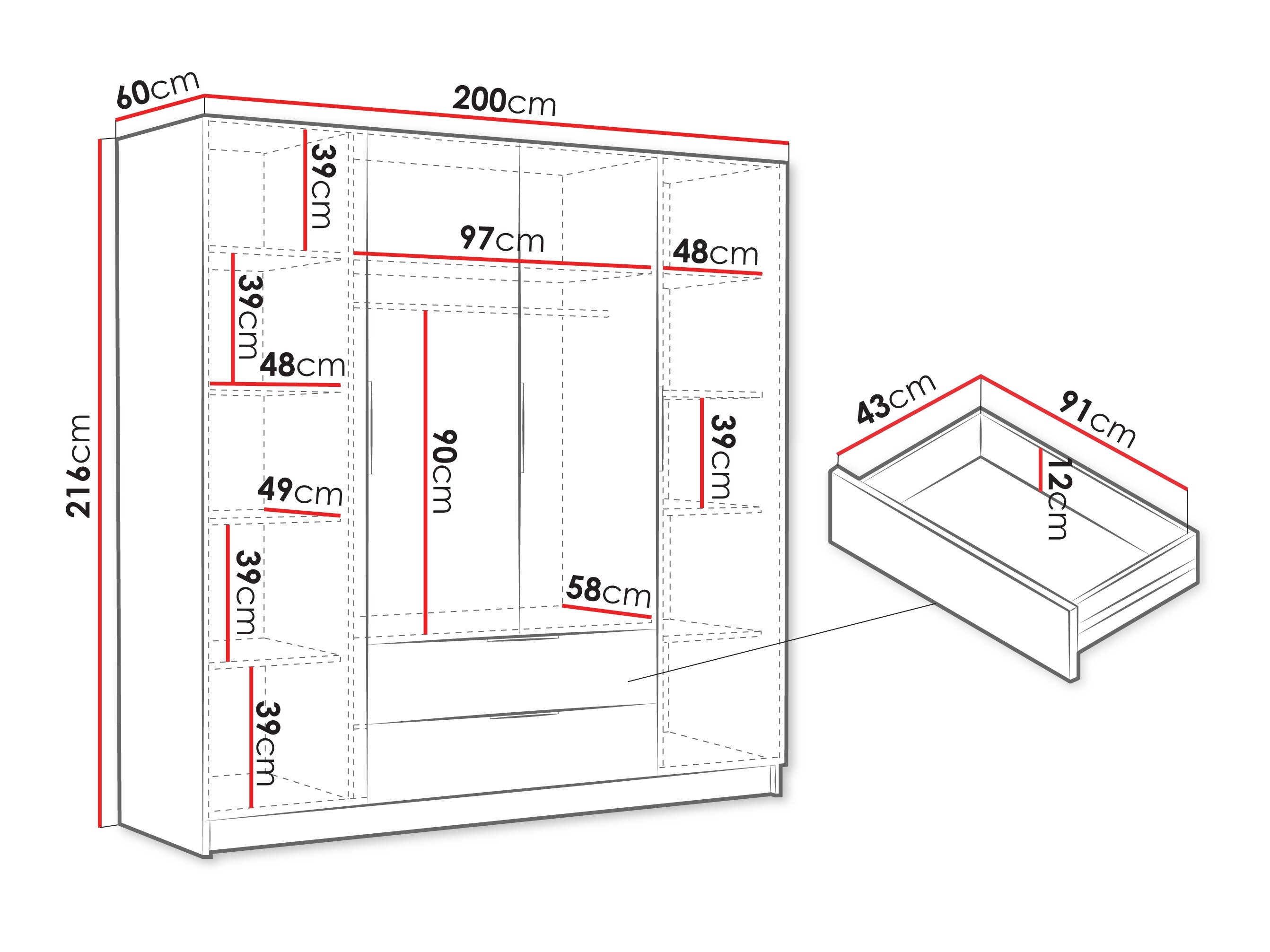 Garderobeskab Closico Cadron I (Valnød)