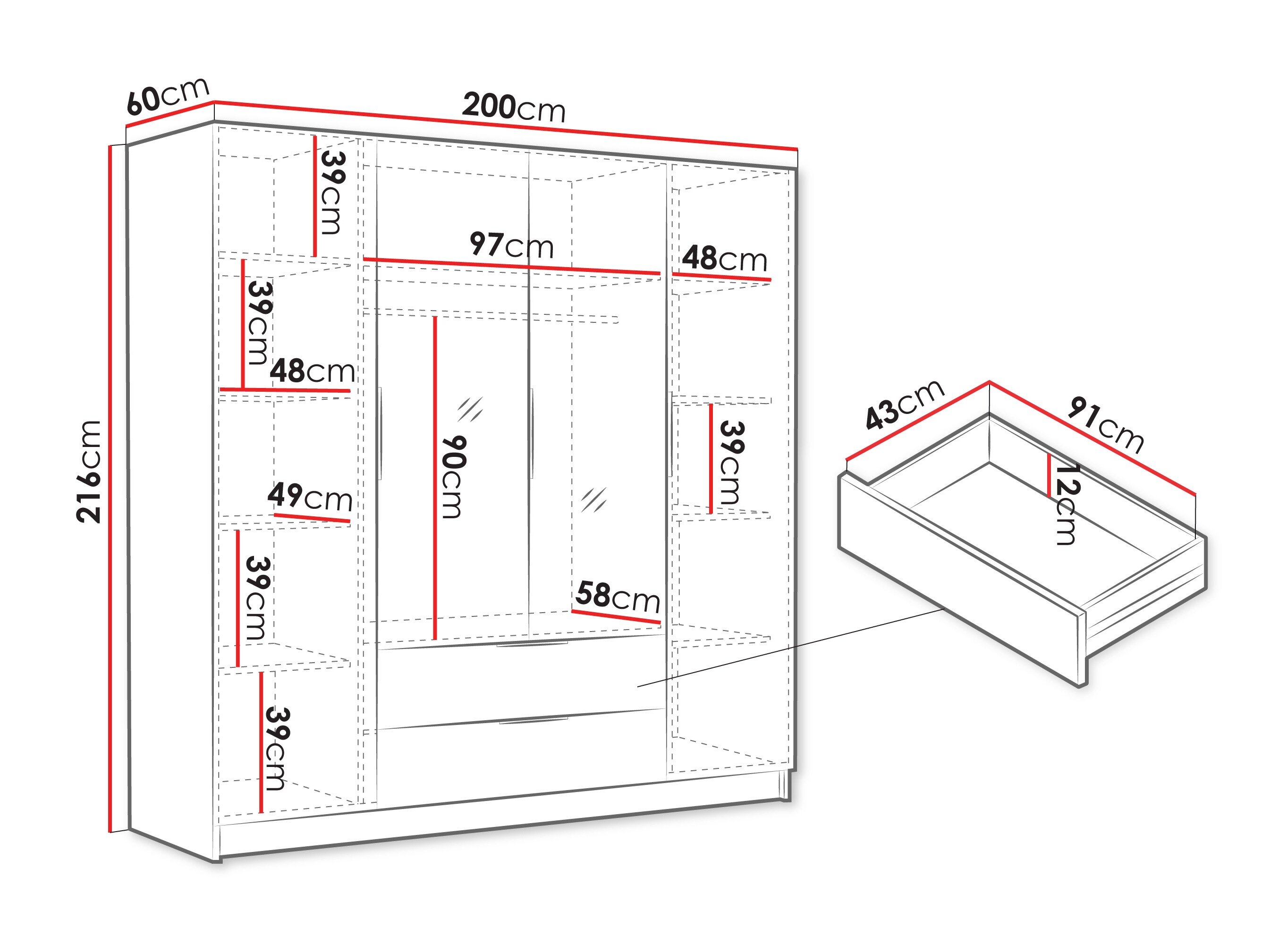 Garderobeskab Closico Cadron II (Valnød)