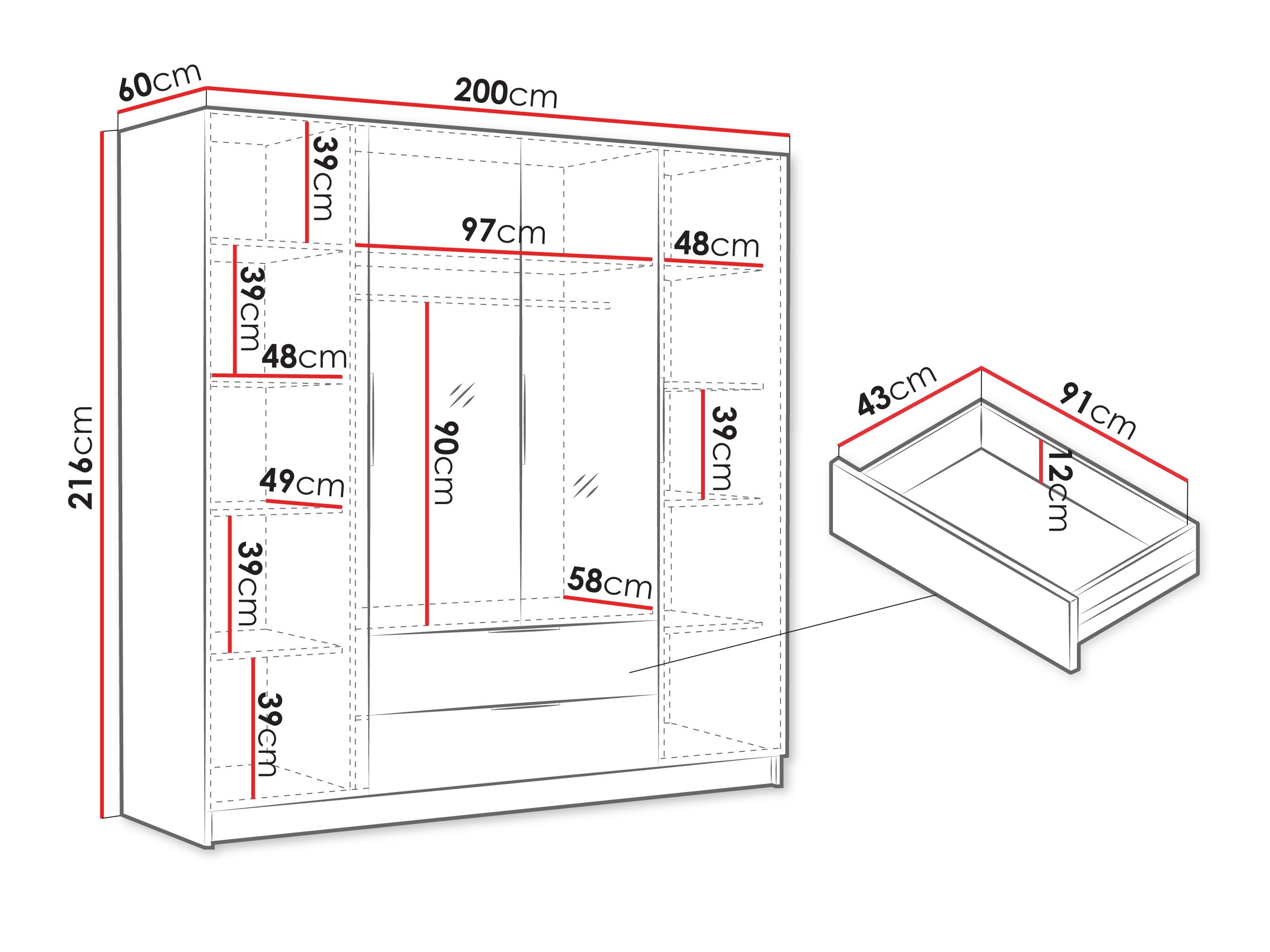 Garderobeskab Closico Cadron II (Valnød)