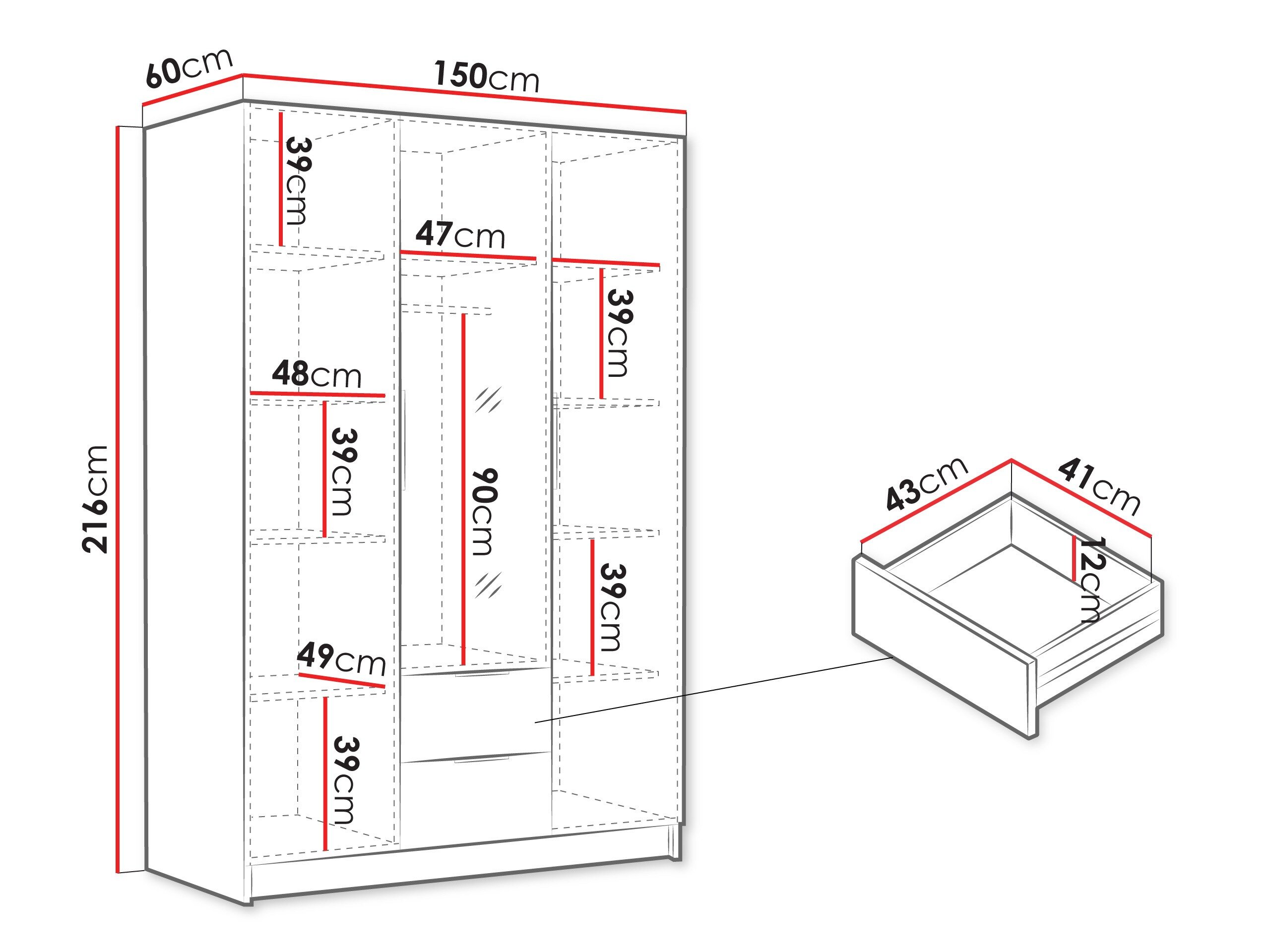 Garderobeskab Closico Calvron II (Egetræ)