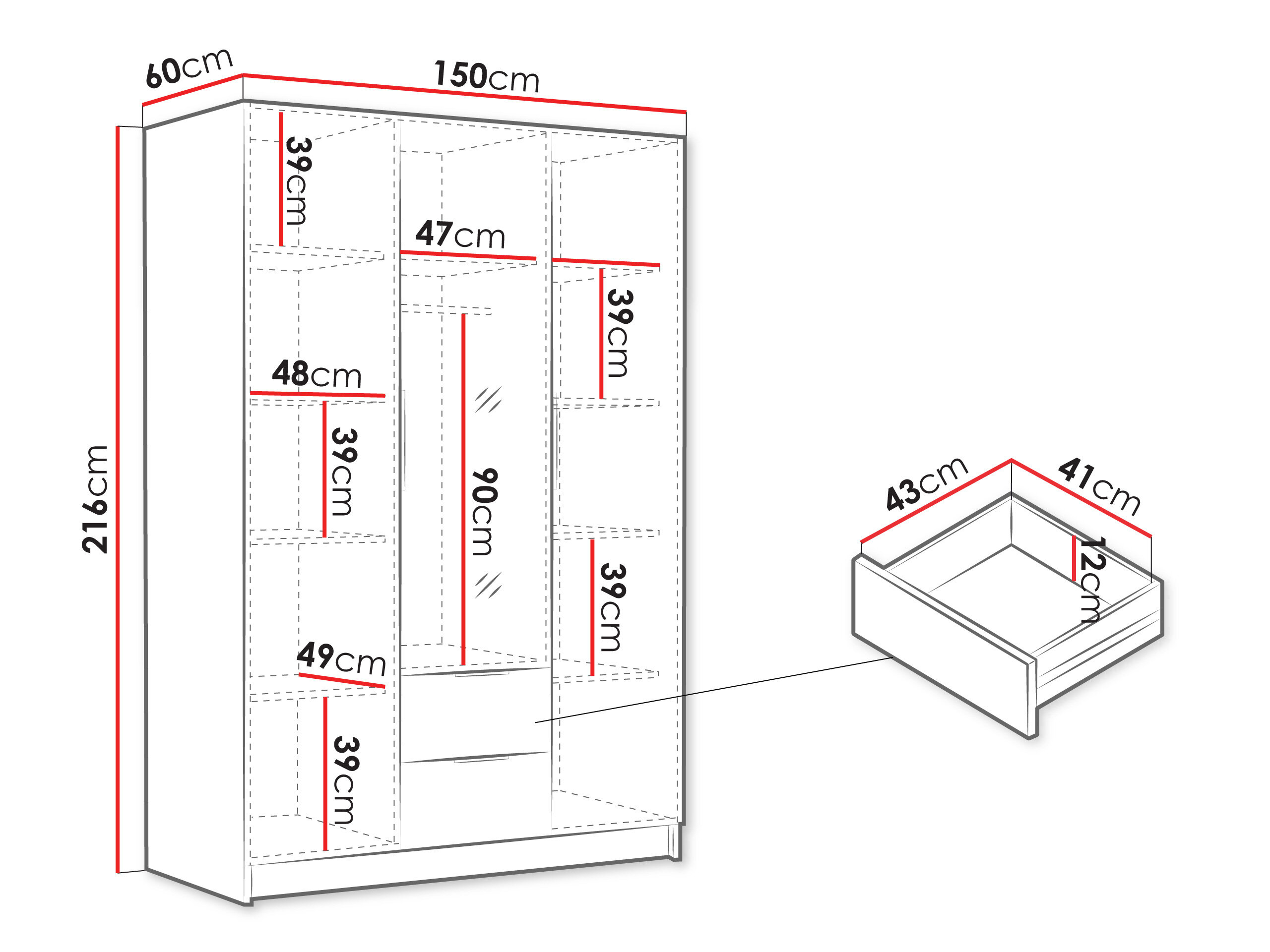 Garderobeskab Closico Calvron II (Hvid)