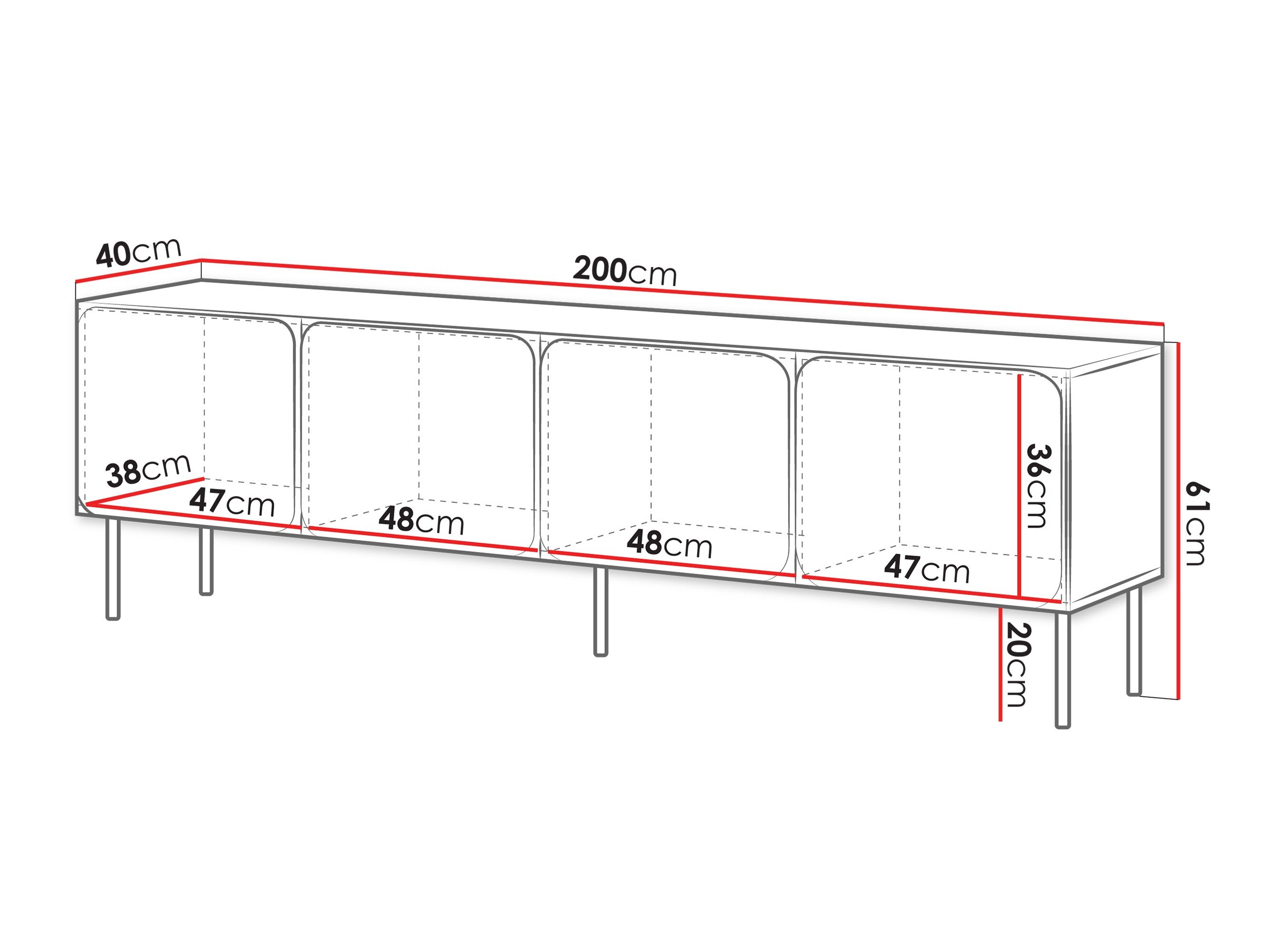 TV-bord Fentore 101 (Indigo)