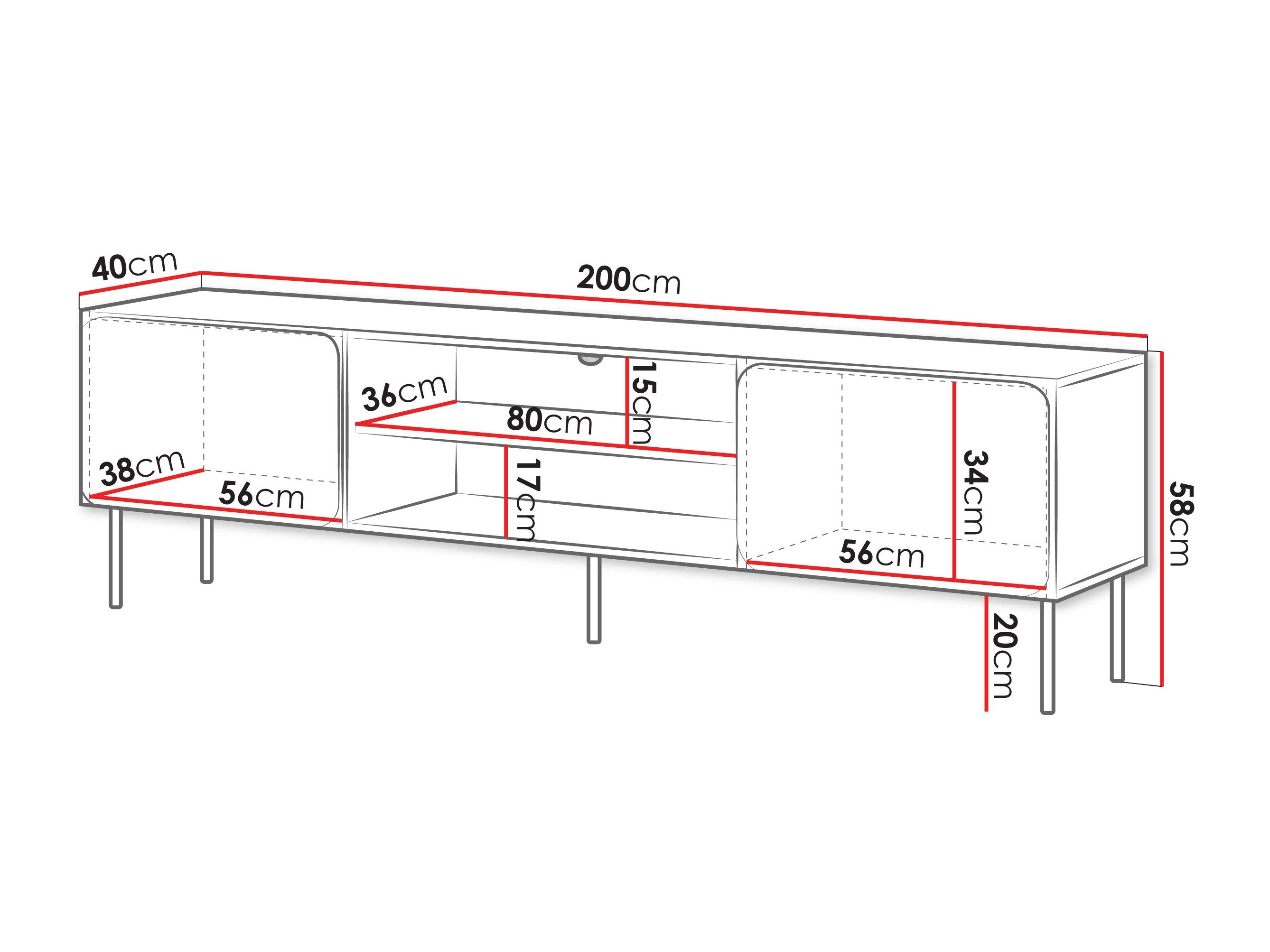 TV-bord Fentore 102 (Indigo)