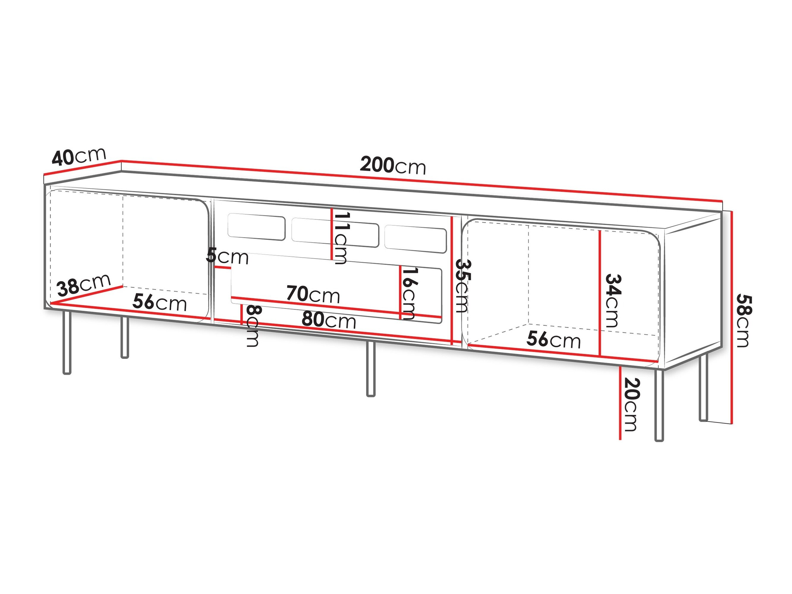 TV-bord Fentore 104 (Indigo)