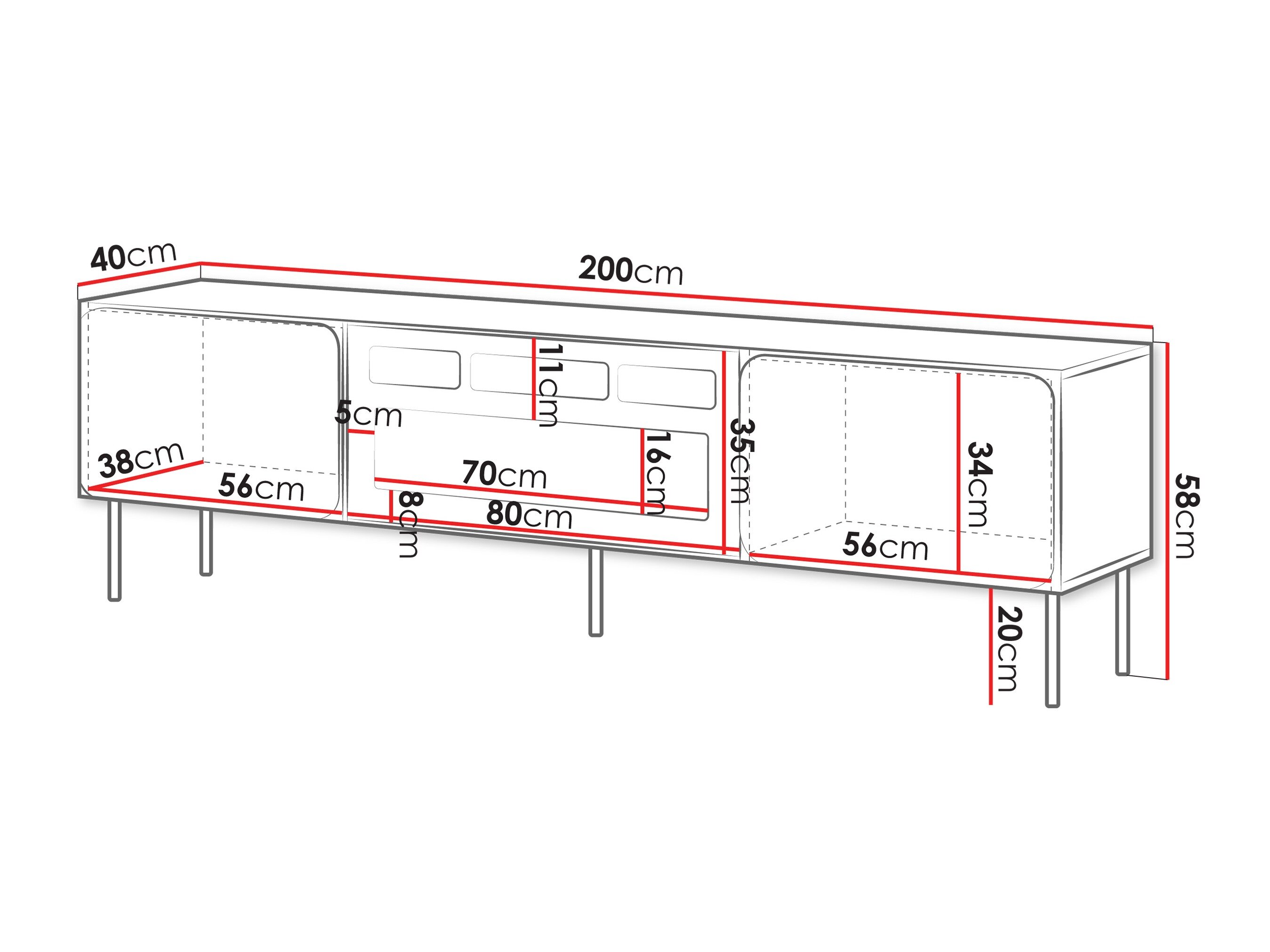 TV-bord Fentore 104 (Kashmir)