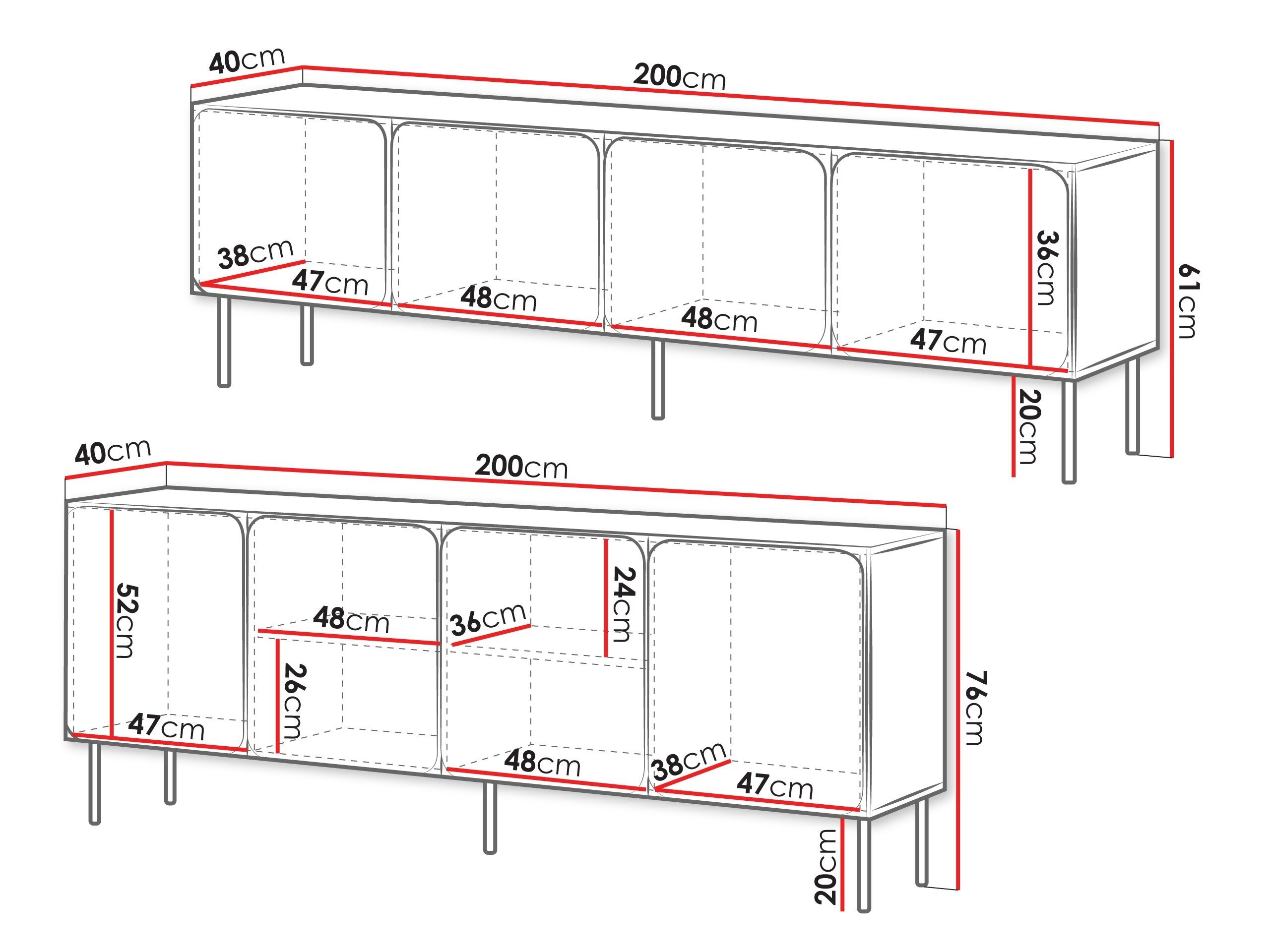 Stuemøbelsæt Fentore 103 (Rød)