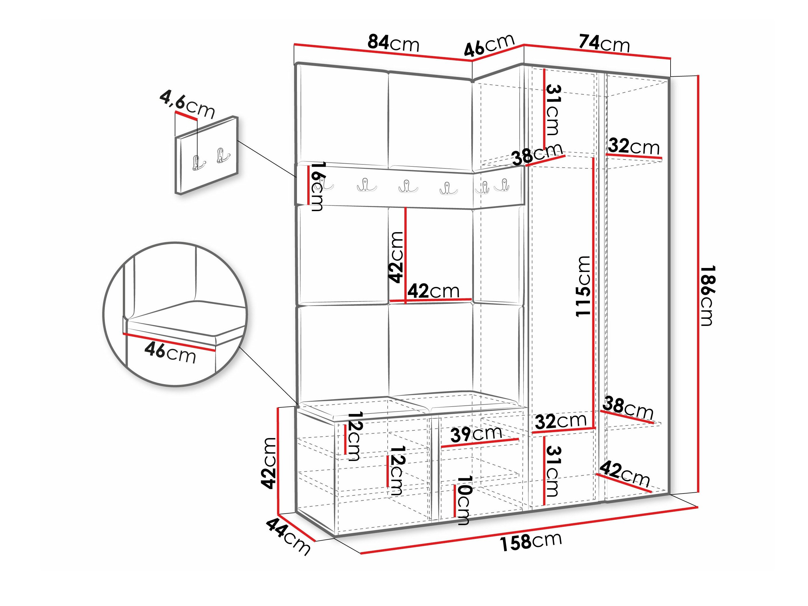 Entrésæt Pinis III (Hvid)