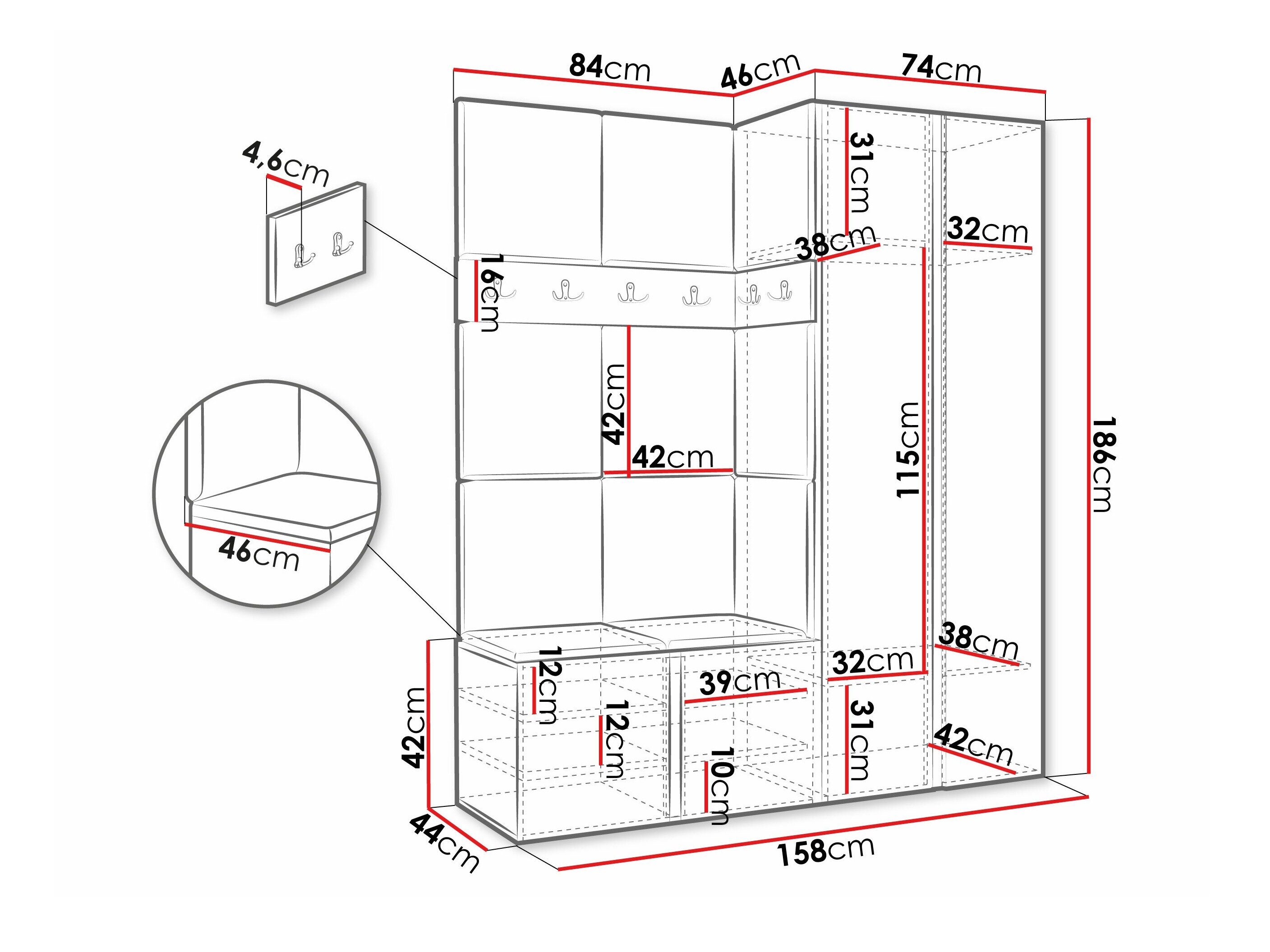Gangmeubelset Pinis III (Wit)