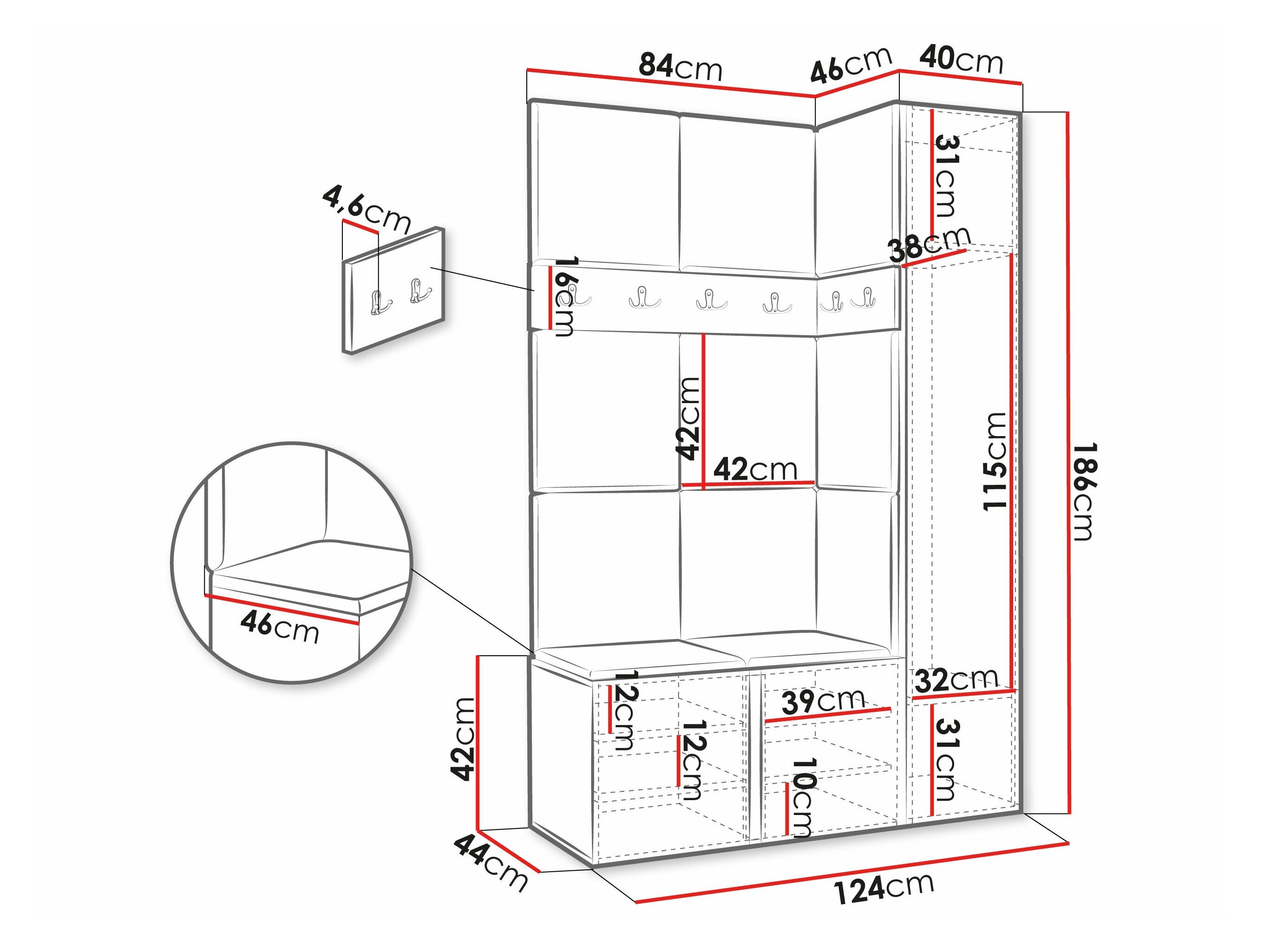 Entrésæt Hartford 277 (Grafit)