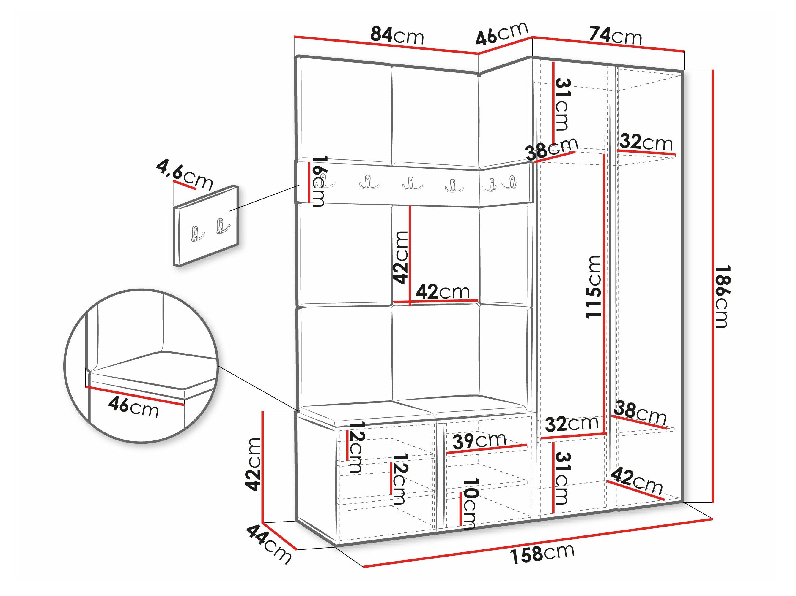 Entrésæt Hartford 278 (Artisan eg)