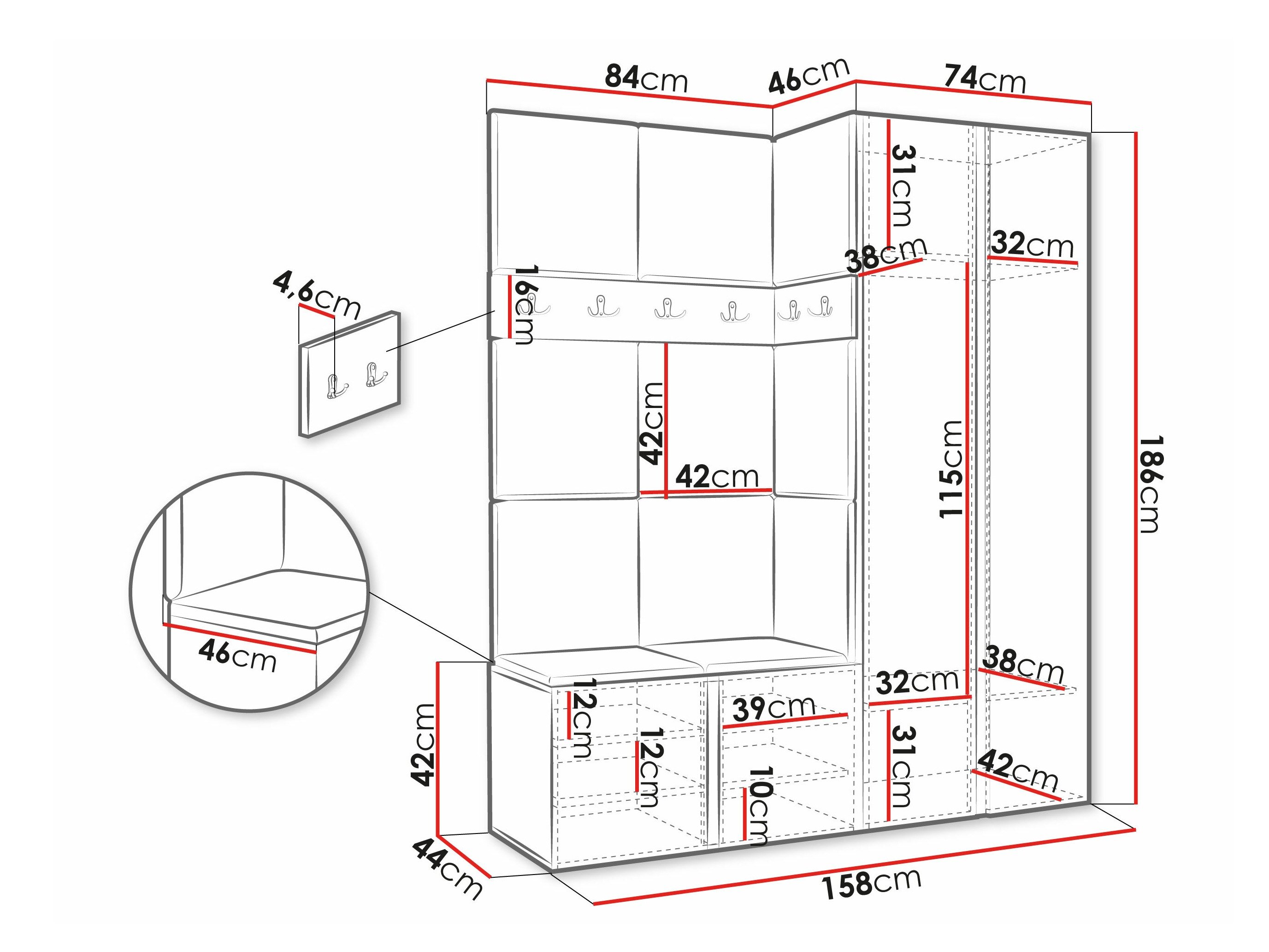 Entrésæt Hartford 278 (Artisan eg)