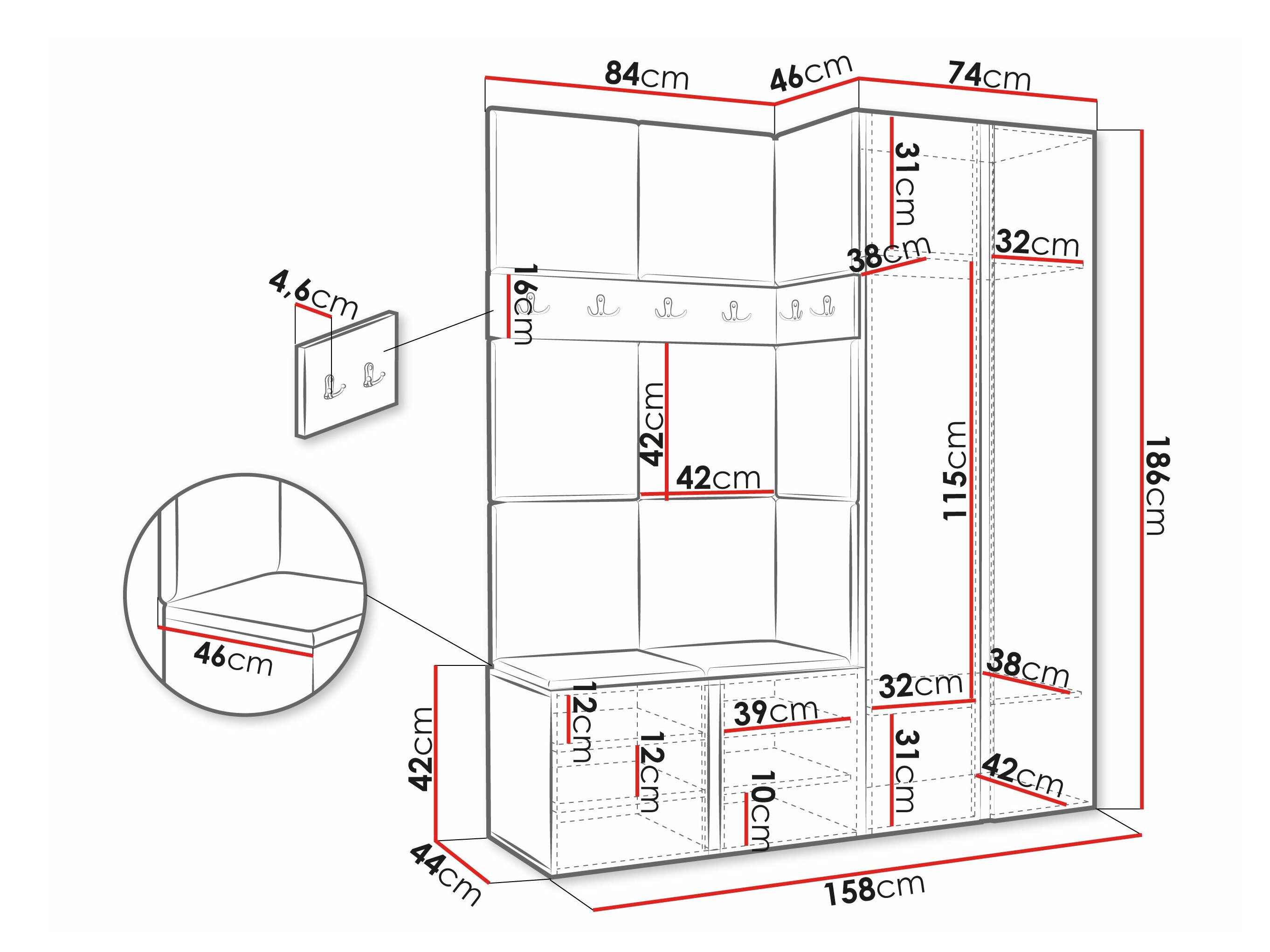 Entrésæt Hartford 278 (Grafit)