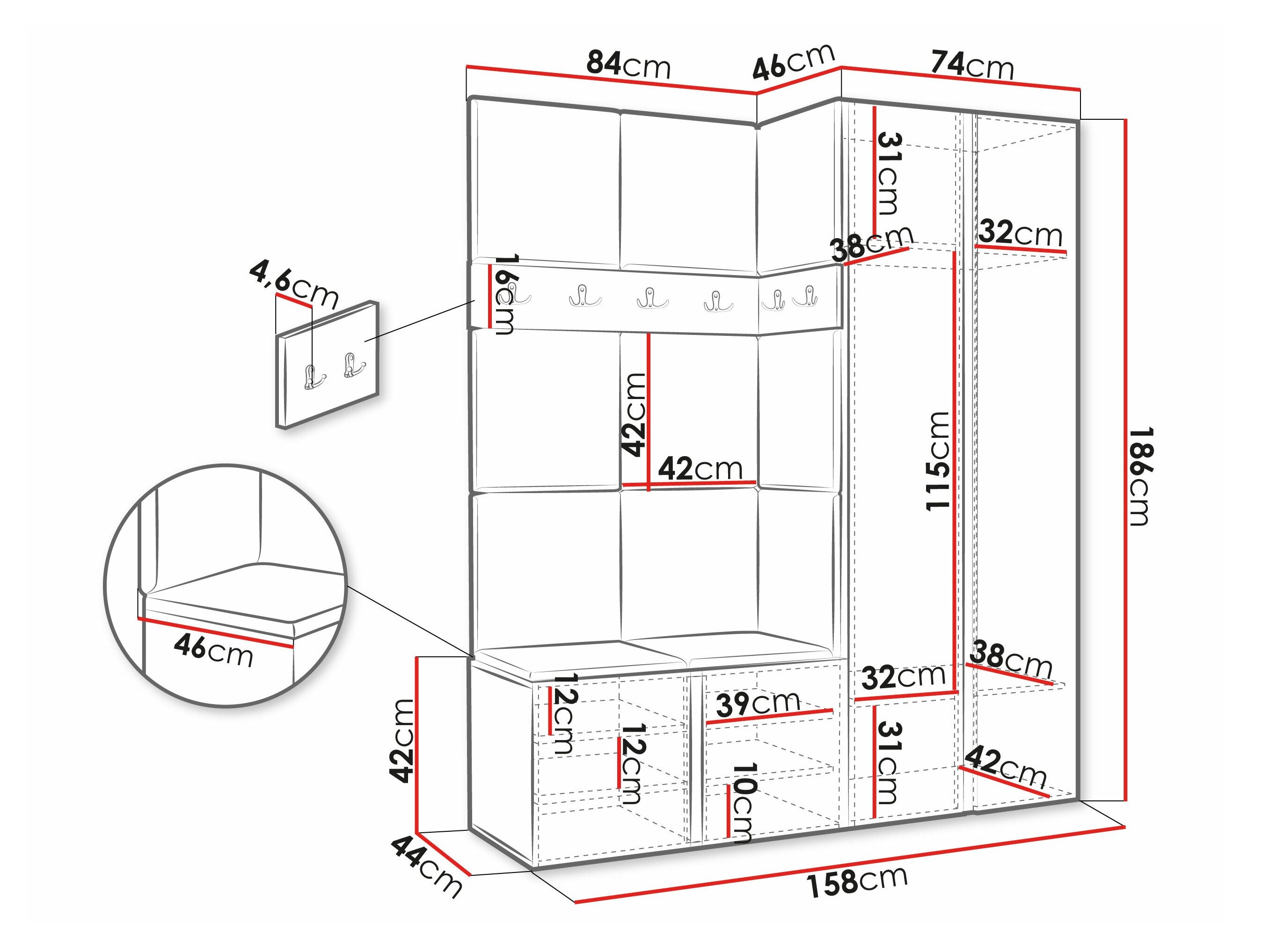Entrésæt Hartford 278 (Grafit)