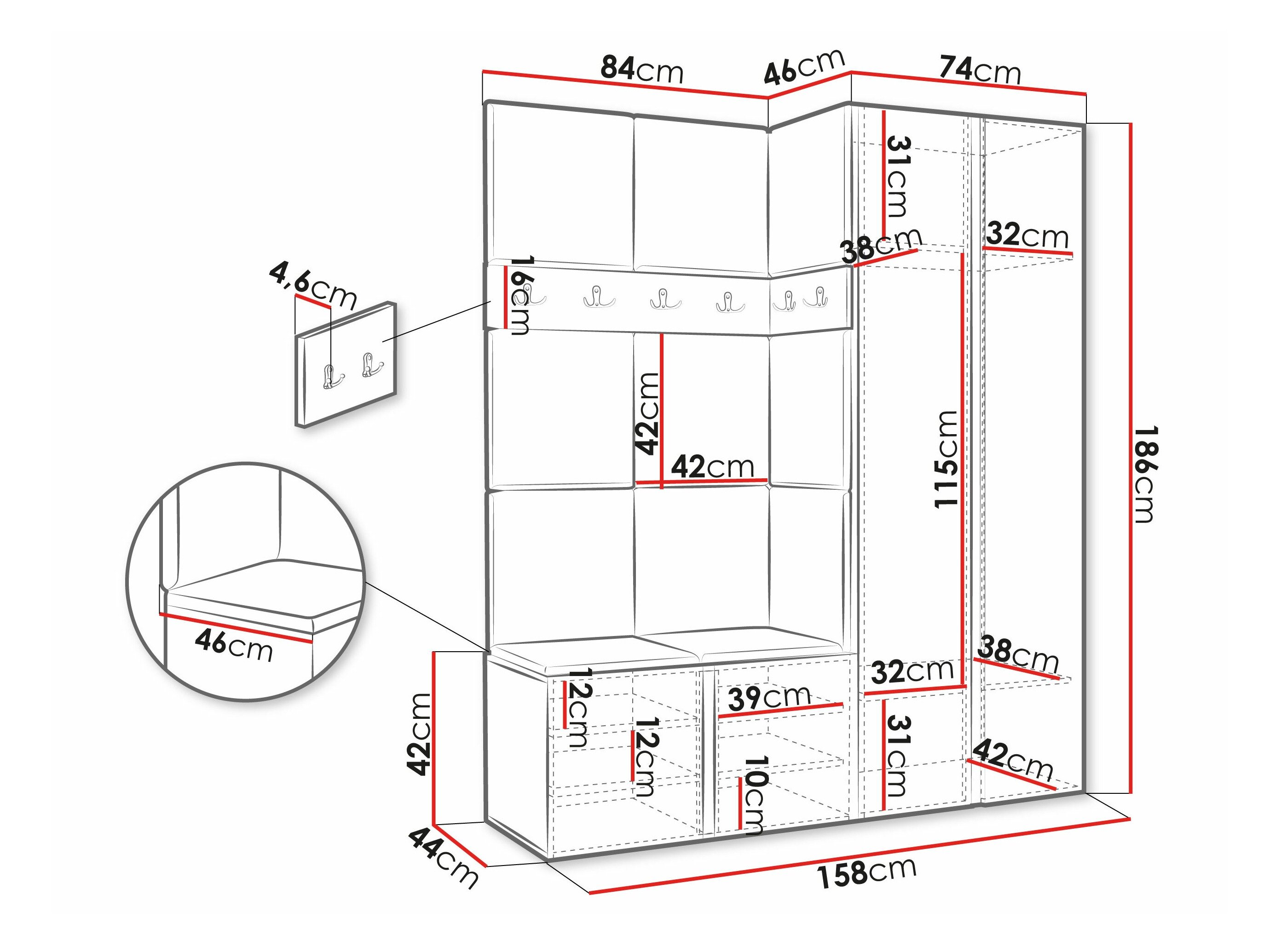 Entrésæt Hartford 278 (Grafit)