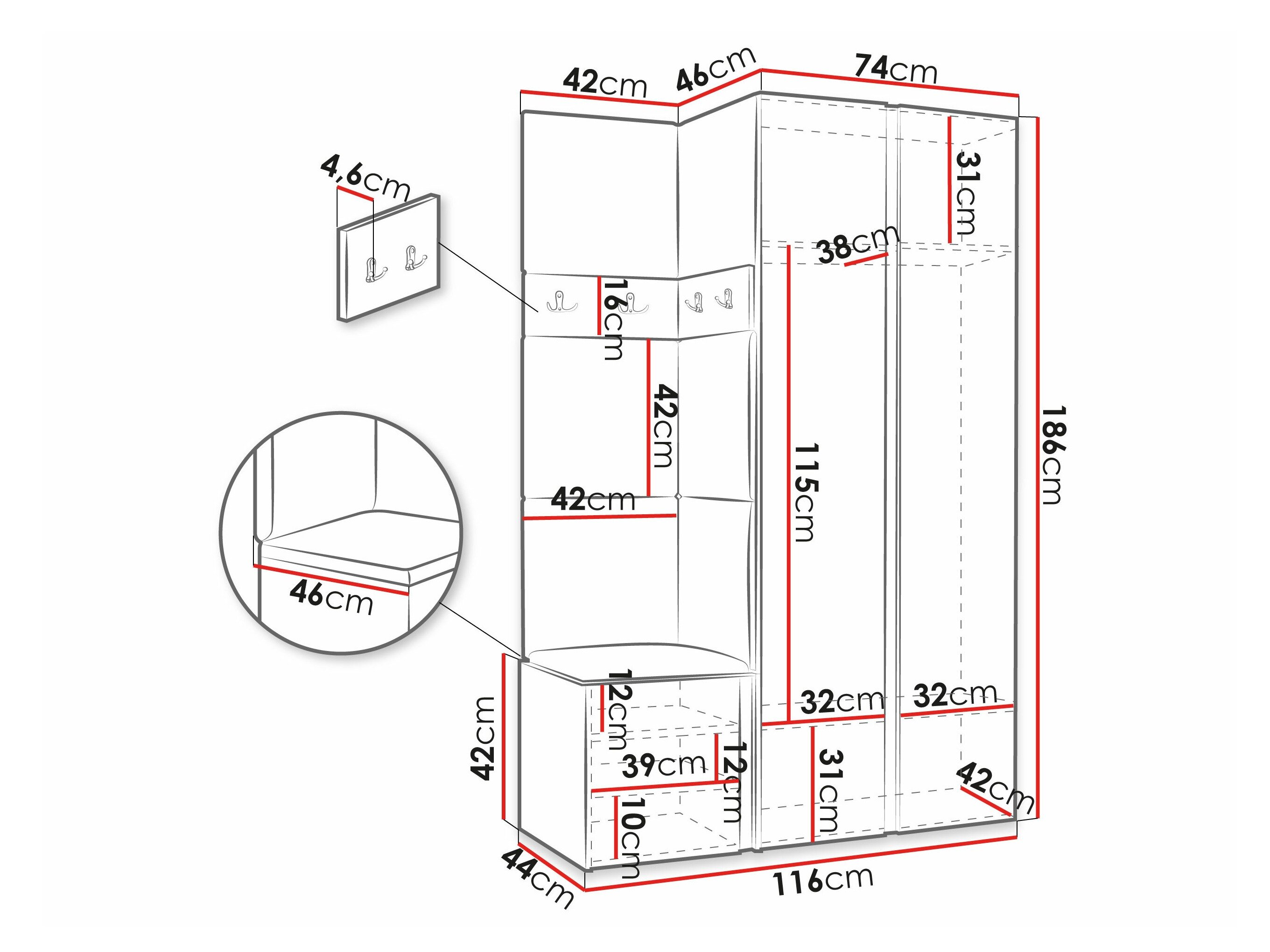 Entrésæt Hartford 350 (Grafit)