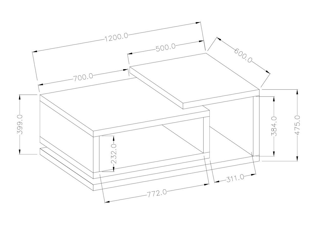 Sofabord Lutiva 104 (Egetræ)