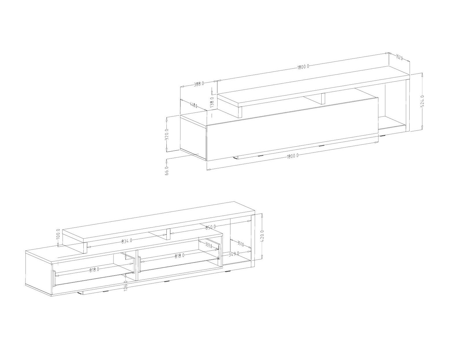 TV-bord Lutiva 103 (Eukalyptus + Egetræ)