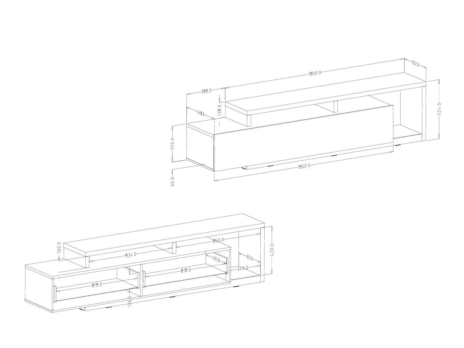 TV-bord Lutiva 103 (Mat sort)